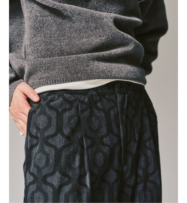 417 EDIFICE「PRINT CORDUROY EASY パンツ」|スラックス|