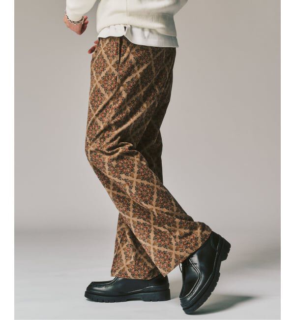 417 EDIFICE「PRINT CORDUROY EASY パンツ」|スラックス|