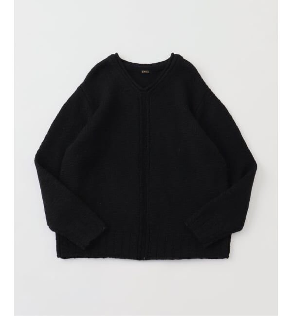 EDIFICE「ETS.MATERIAUX(マテリオ)  スラブ Vニット」|ニット・セーター|ブラック