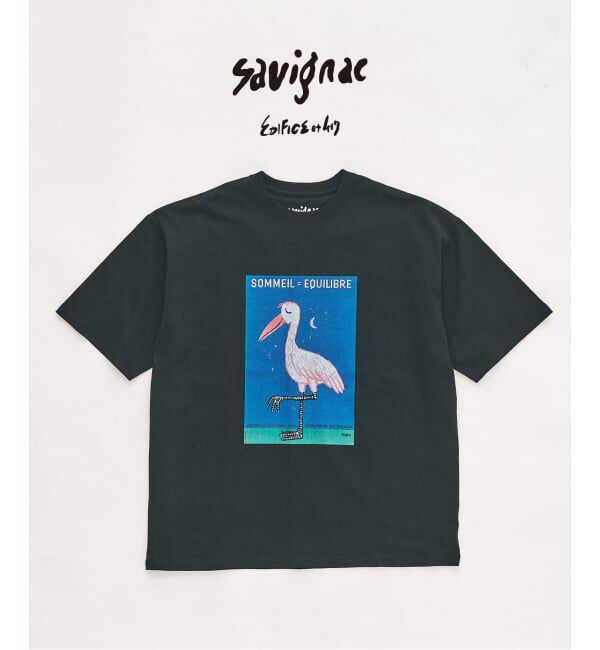 417 EDIFICE「SAVIGNAC&times;417 グラフィックTシャツ」|Tシャツ・カットソー|ブラック A