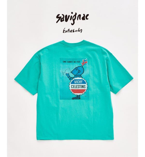 417 EDIFICE「SAVIGNAC&times;417 グラフィックTシャツ」|Tシャツ・カットソー|グリーン