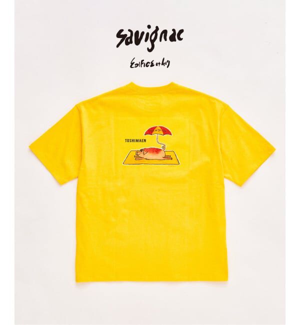 417 EDIFICE「SAVIGNAC&times;417 グラフィックTシャツ」|Tシャツ・カットソー|イエロー