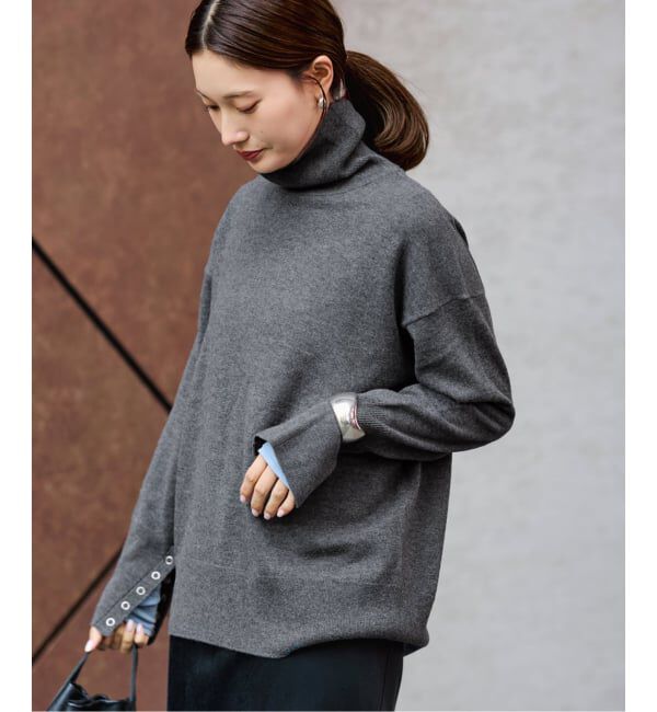 FRAMeWORK「≪追加≫ハトメ付き天竺タートルネック」|ニット・セーター|