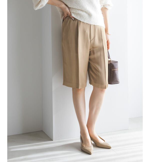 NOBLE「《予約》コンパクトサテンバミューダーパンツ」|その他|ベージュ