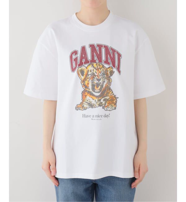 U by SPICK&SPAN「GANNI / ガニー Heavy Cotton Jersey Beaded Baby Ti」|Tシャツ・カットソー|