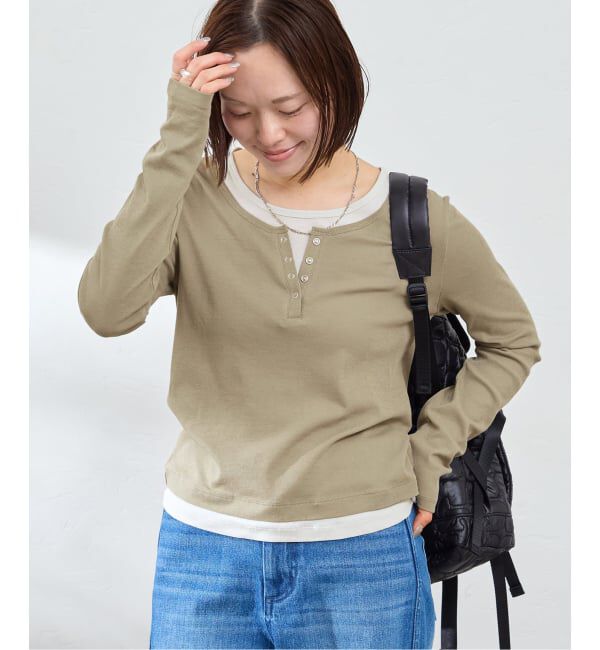 U by SPICK&SPAN「《予約》フェイクレイヤードガーゼフライストップス」|Tシャツ・カットソー|