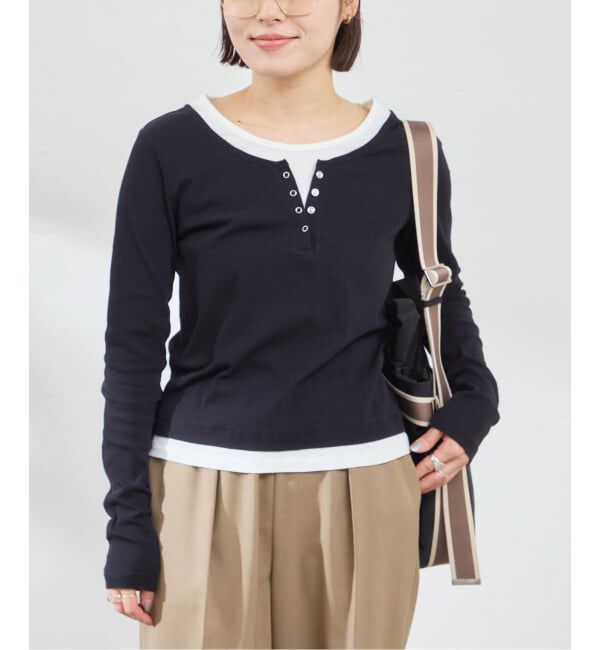 U by SPICK&SPAN「《予約》フェイクレイヤードガーゼフライストップス」|Tシャツ・カットソー|