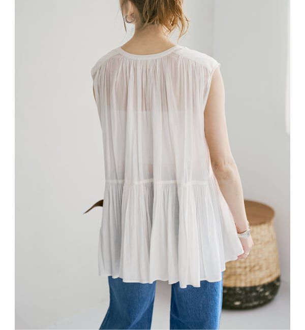 Spick and Span「《予約》HYU ギャザーフレンチブラウス」|シャツ・ブラウス|