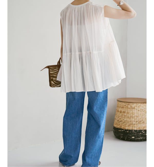 Spick and Span「《予約》HYU ギャザーフレンチブラウス」|シャツ・ブラウス|