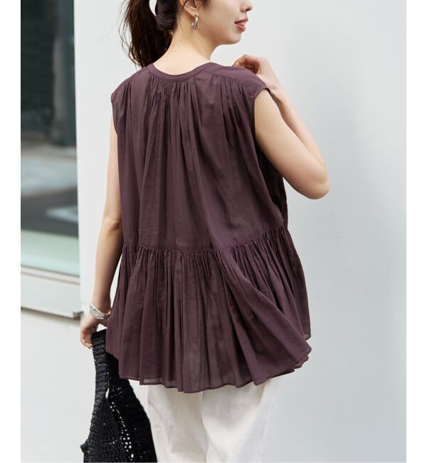 Spick and Span「《予約》HYU ギャザーフレンチブラウス」|シャツ・ブラウス|