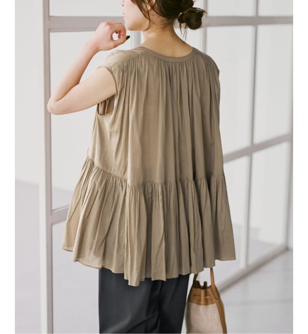 Spick and Span「《予約》HYU ギャザーフレンチブラウス」|シャツ・ブラウス|