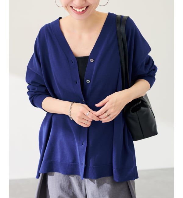 FRAMeWORK「≪一部カラーWEB限定 / 追加予約≫CO/AceワイドVネックカーディガン」|カーディガン|ブルー A