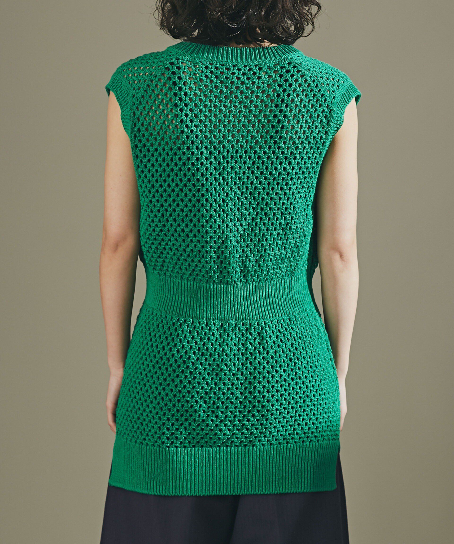 nano･universe「アイレット柄コットンＶネックジレ」|ニット・セーター|