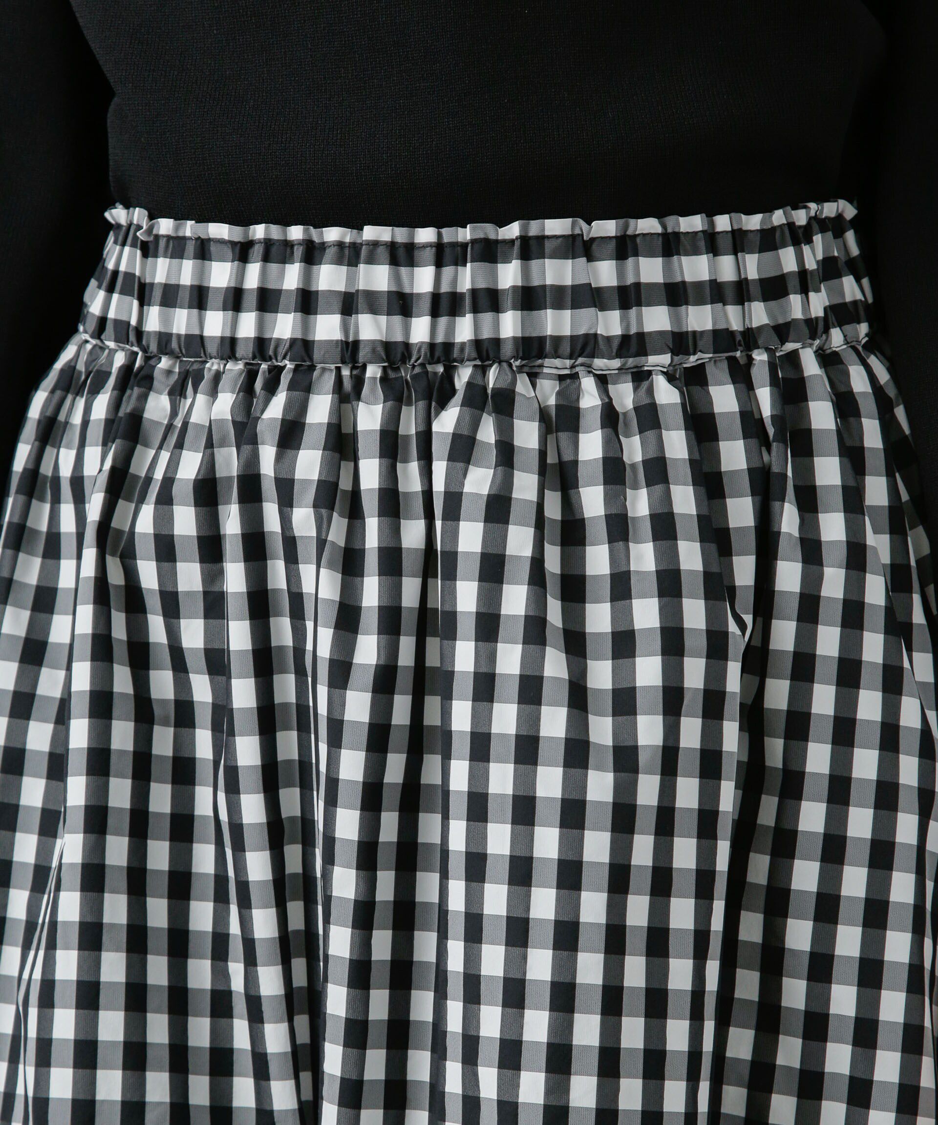 nano･universe「ギャザーボリュームチェックスカート」|スカート|