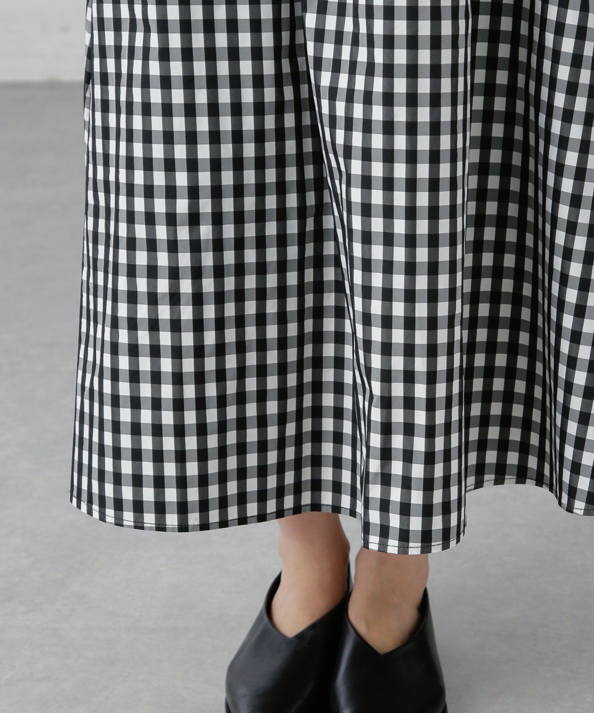 nano･universe「ギャザーボリュームチェックスカート」|スカート|