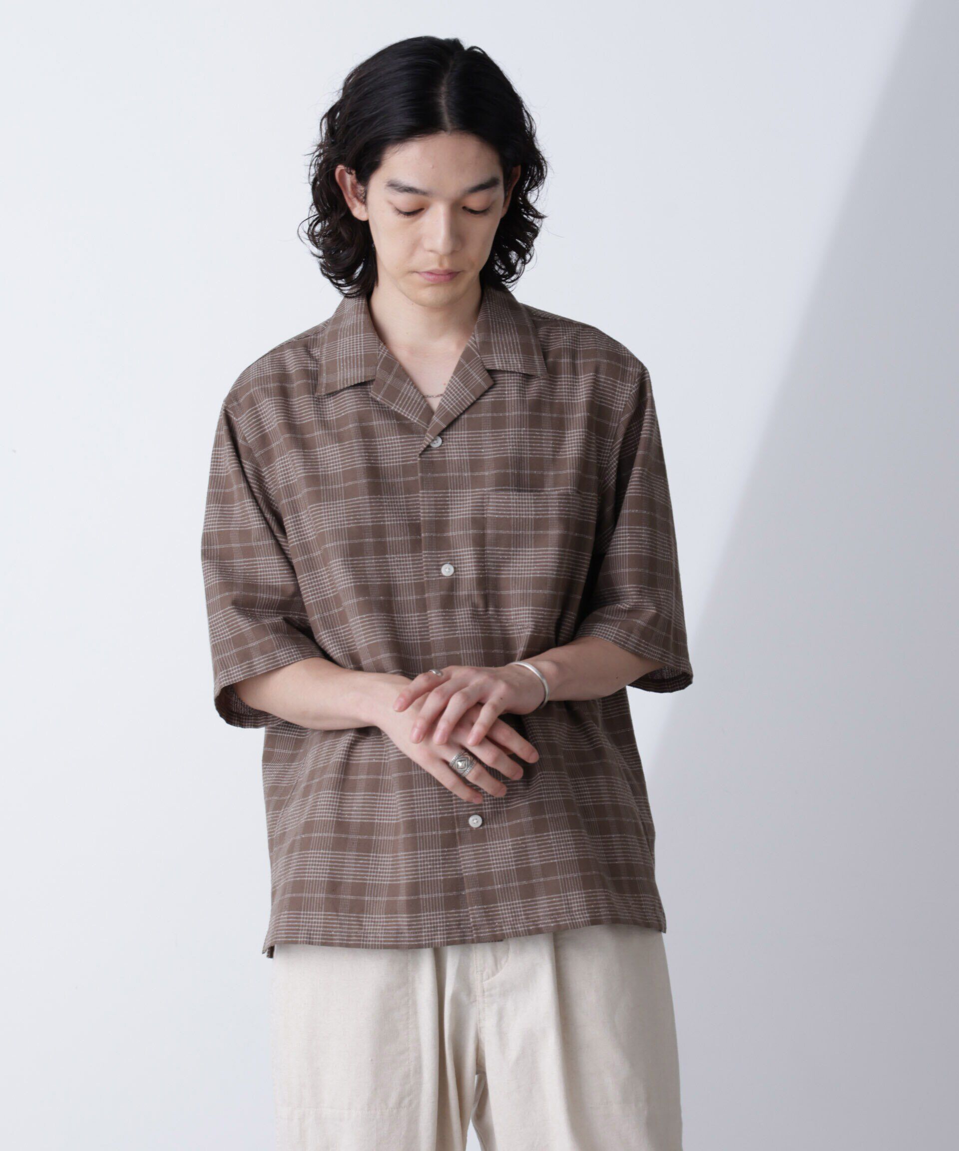 nano･universe「ブークレチェックオープンカラーシャツ」|シャツ・ブラウス|
