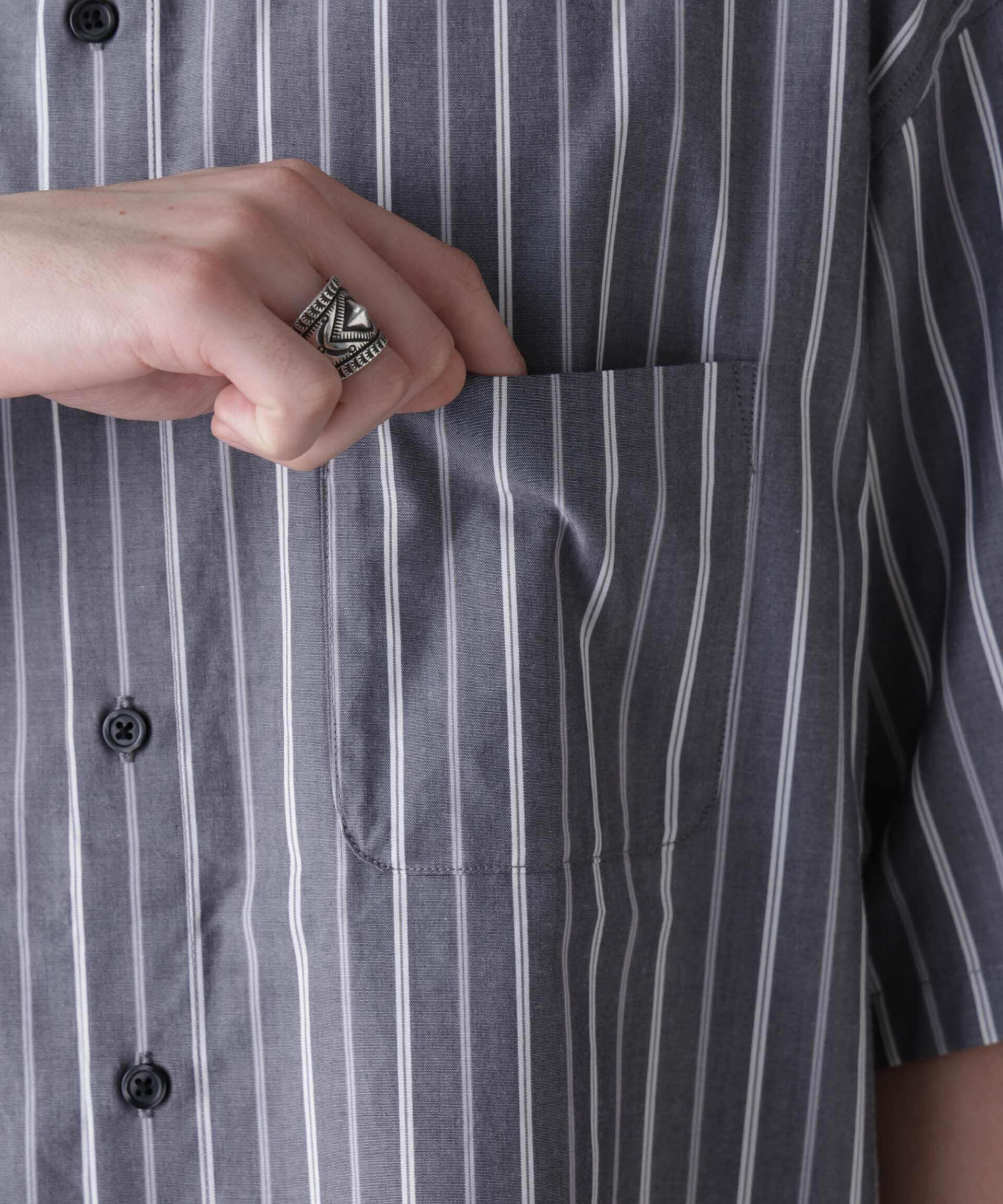 nano･universe「ストライプレギュラーシャツ 半袖」|シャツ・ブラウス|