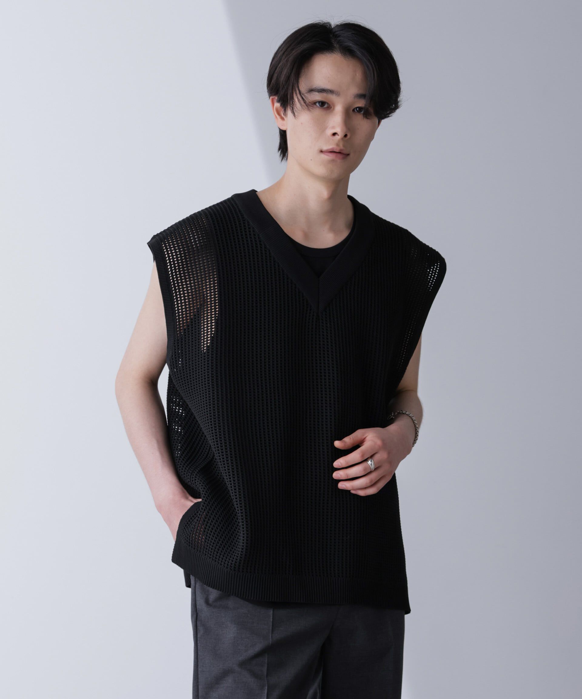 nano･universe「ルーズシルエット ニットベスト」|ニット・セーター|