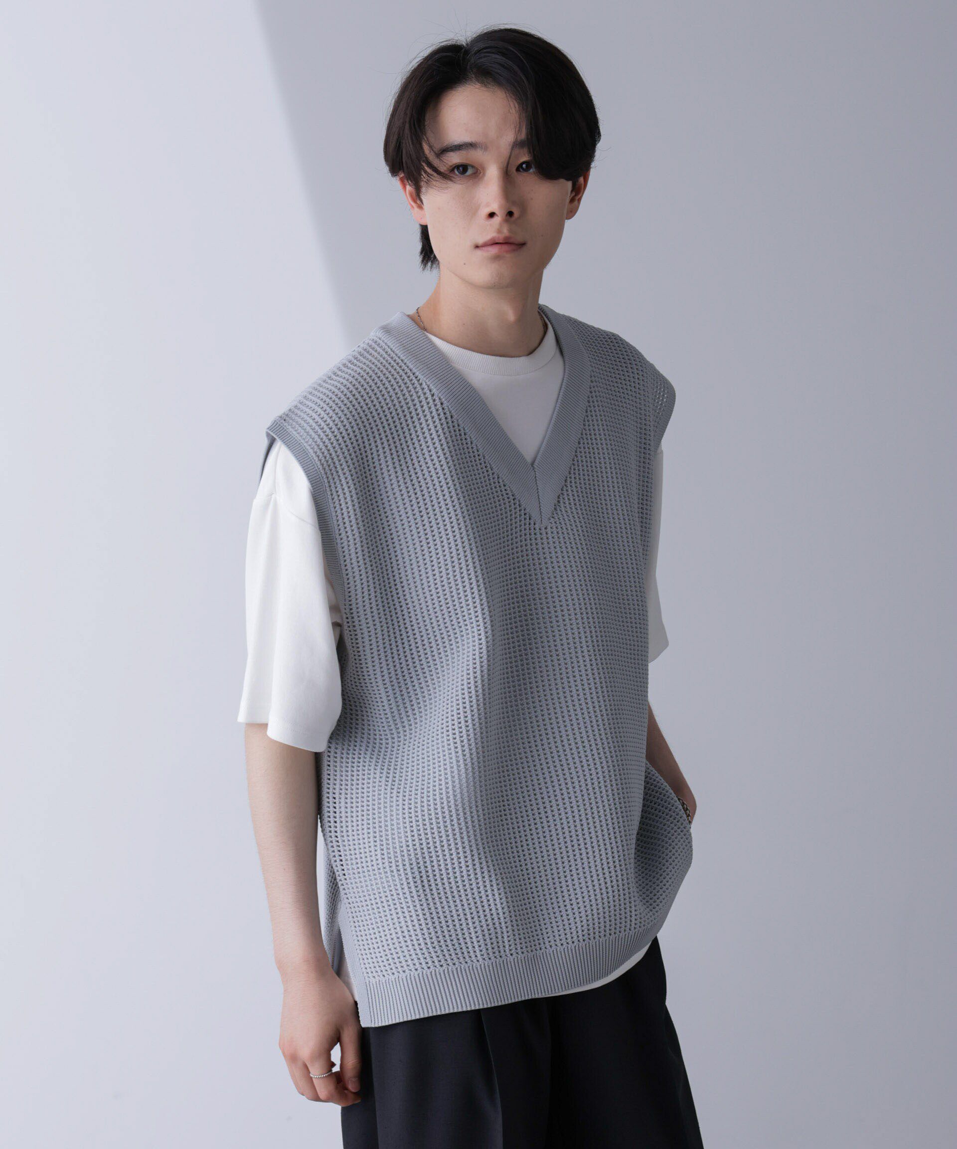 nano･universe「ルーズシルエット ニットベスト」|ニット・セーター|