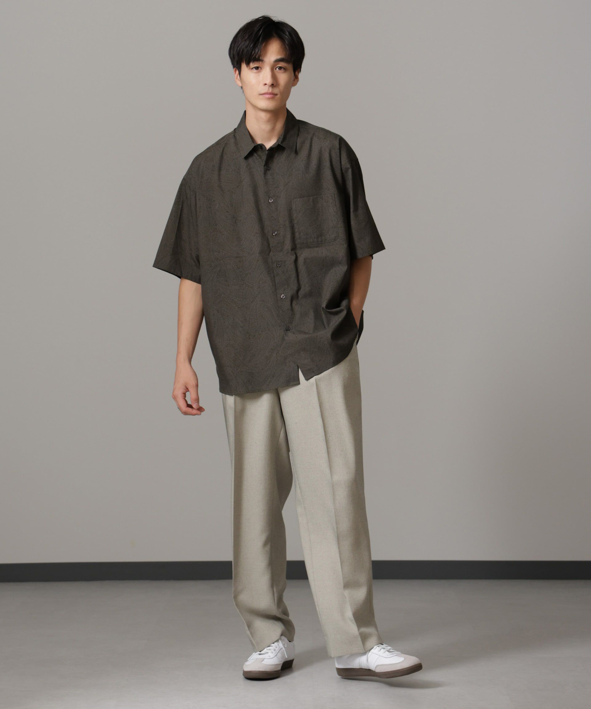 nano･universe「ペイズリーリラックスシャツ 半袖」|シャツ・ブラウス|