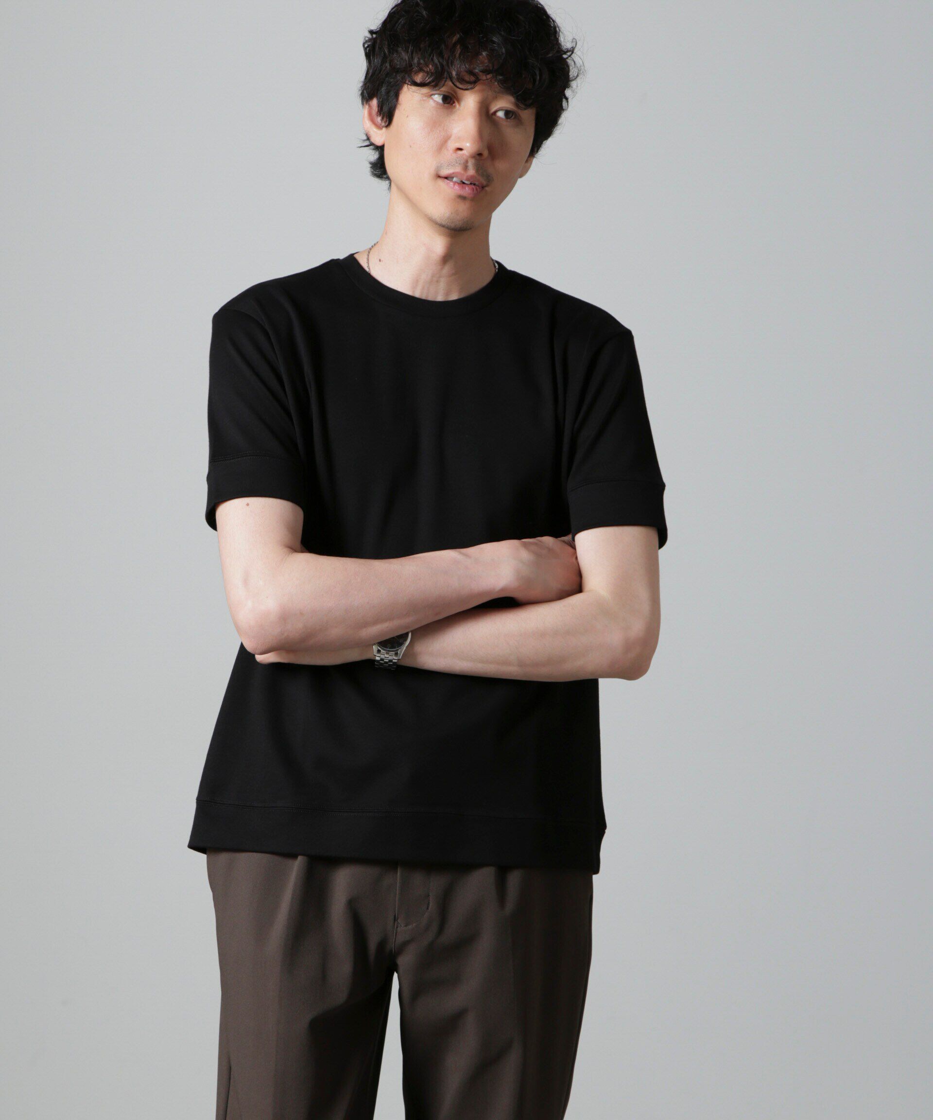 nano･universe「｢FORMAL JERSEY｣クルーネックカットソー半袖」|Tシャツ・カットソー|