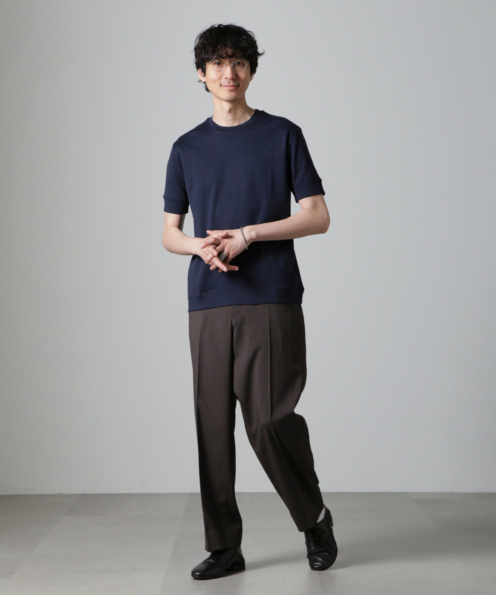 nano･universe「｢FORMAL JERSEY｣クルーネックカットソー半袖」|Tシャツ・カットソー|