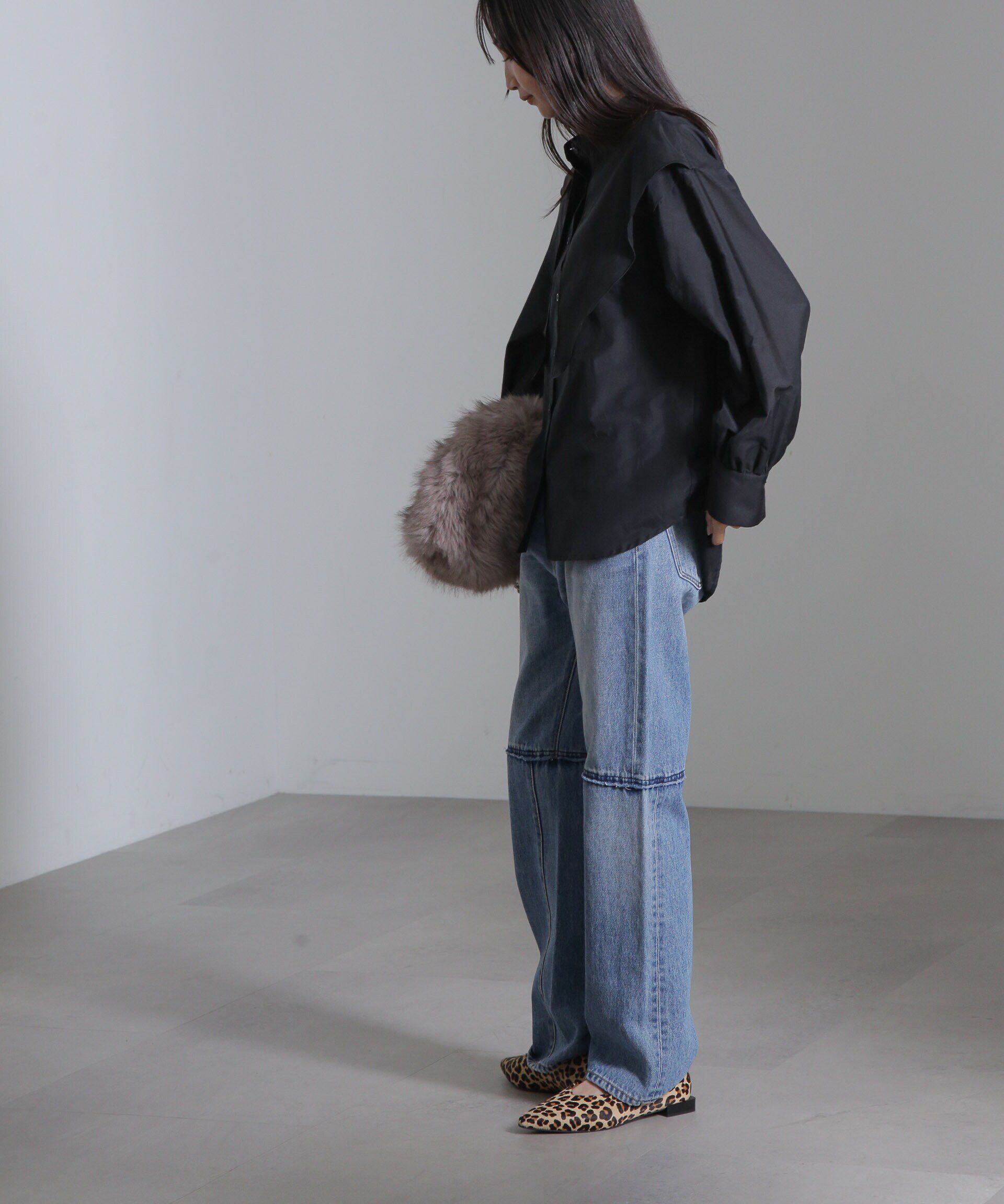 nano･universe「リメイク風ワイドストレートパンツ」|チノ|