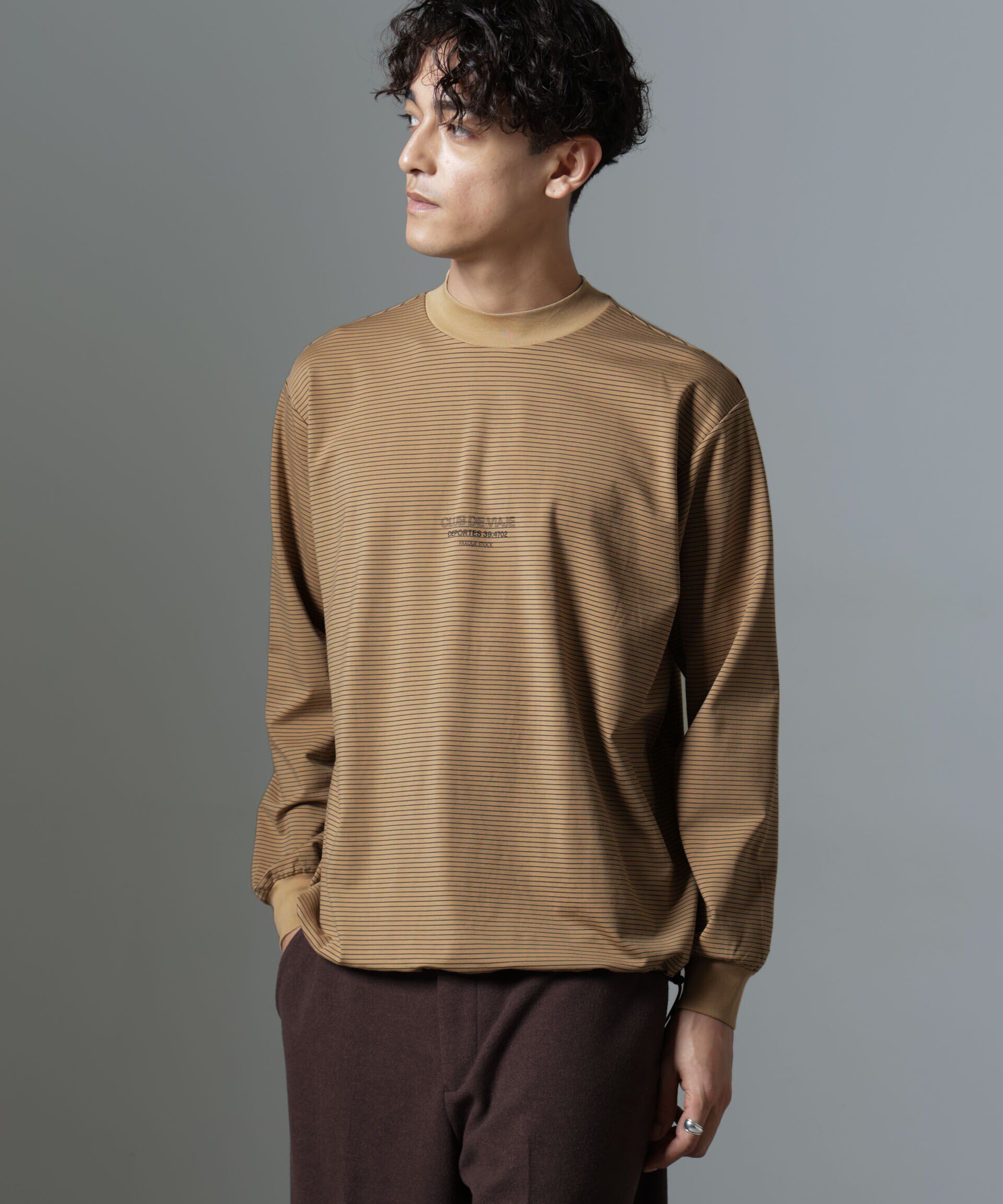 nano･universe「｢NJ/CLUB｣PARKSTOCK ボーダーロングスリーブTシャツ」|Tシャツ・カットソー|ベージュ