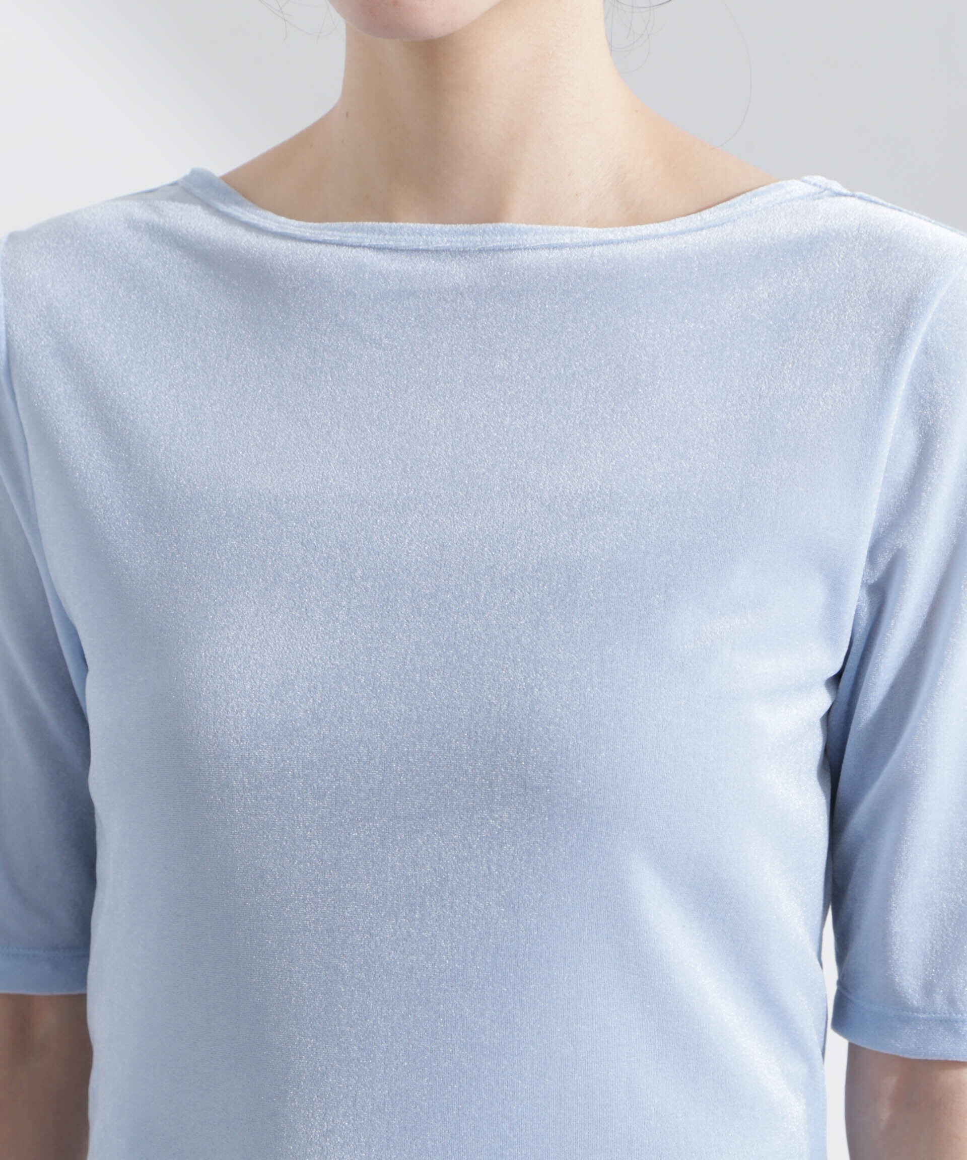 nano･universe「シアーベロアバックオープン5分袖Tシャツ」|Tシャツ・カットソー|