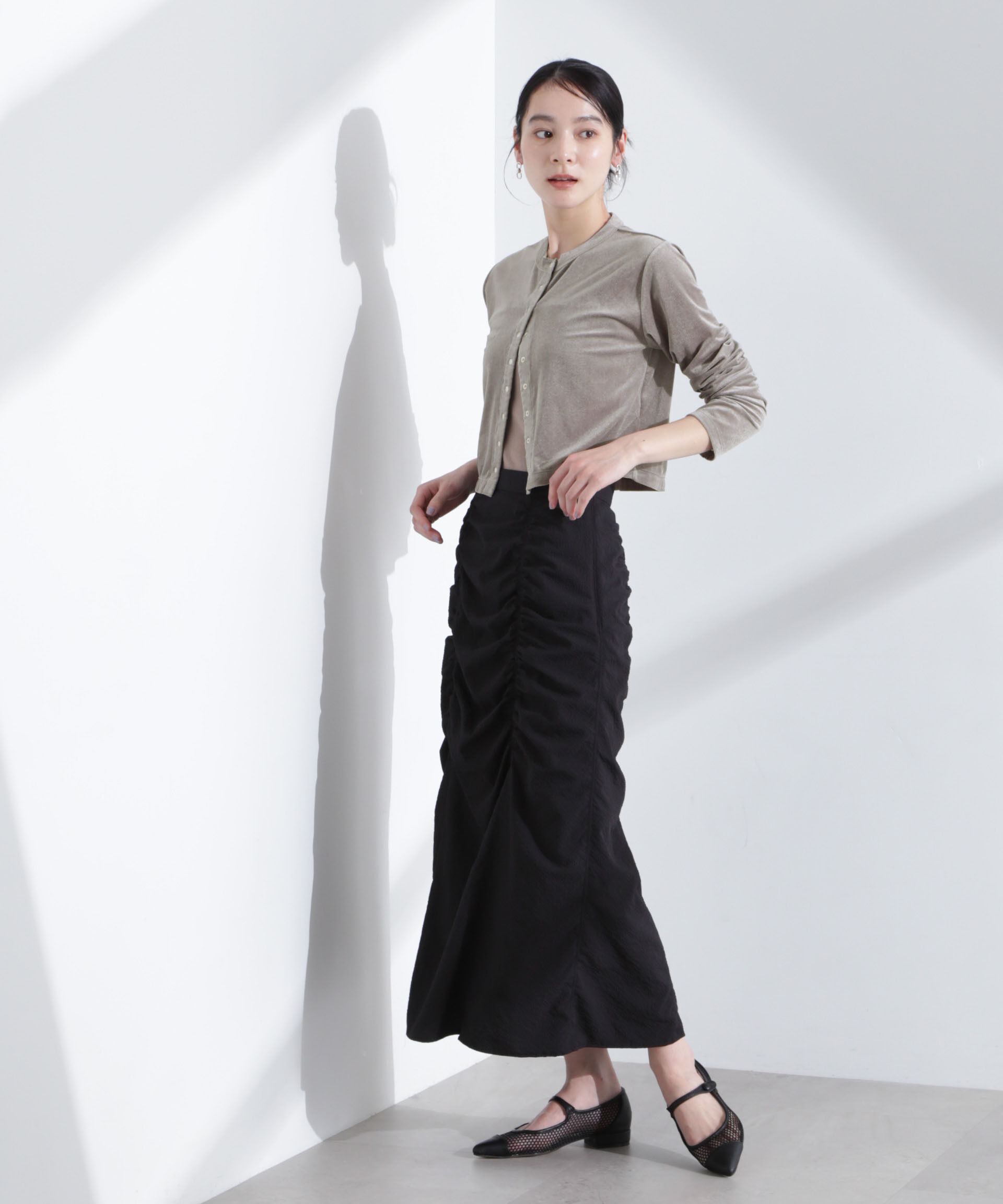 nano･universe「シアーベロアメニーボタンカーディガン」|Tシャツ・カットソー|