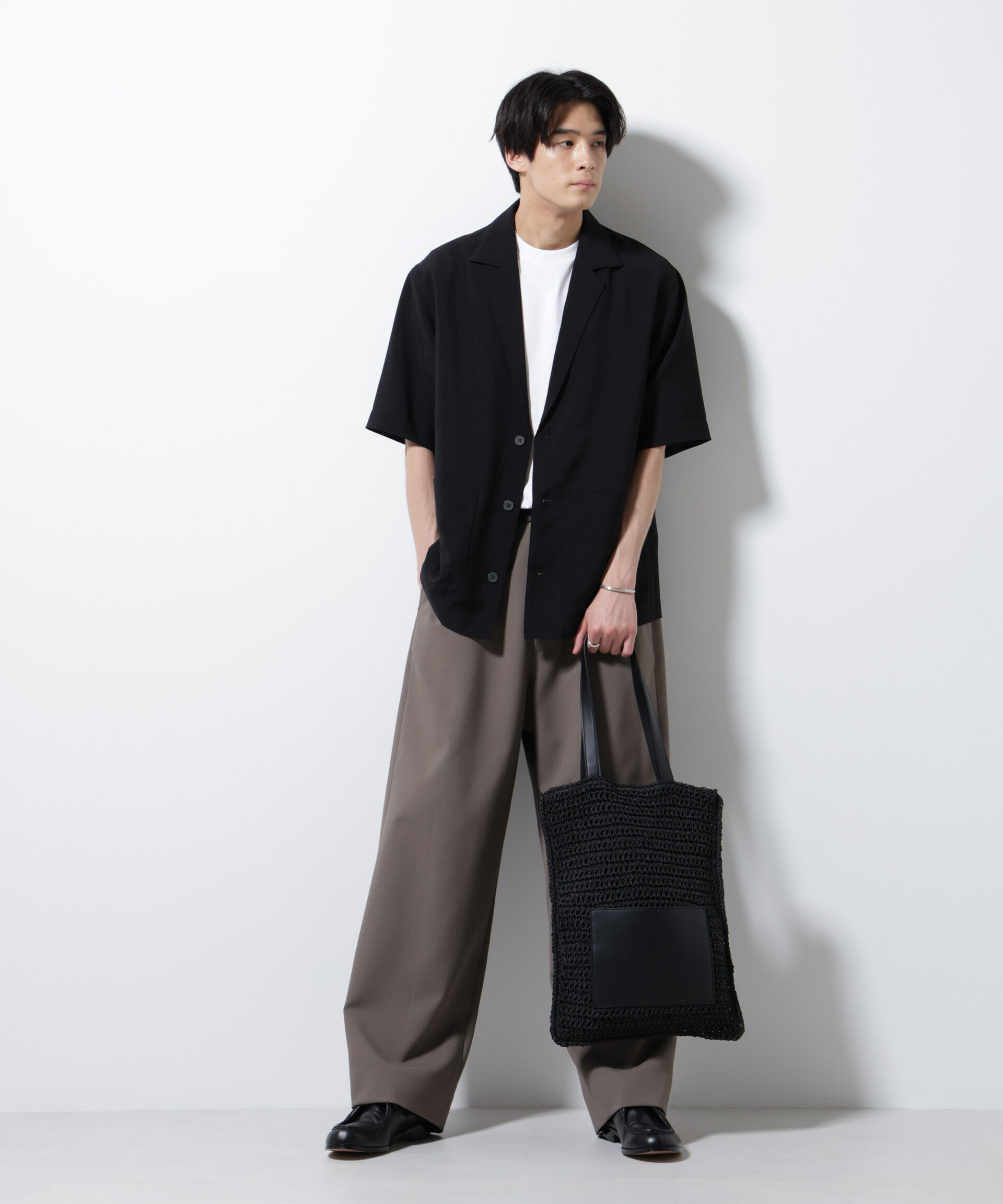 nano･universe「メランジドライシャツジャケット 半袖（セットアップ可）」|シャツ・ブラウス|