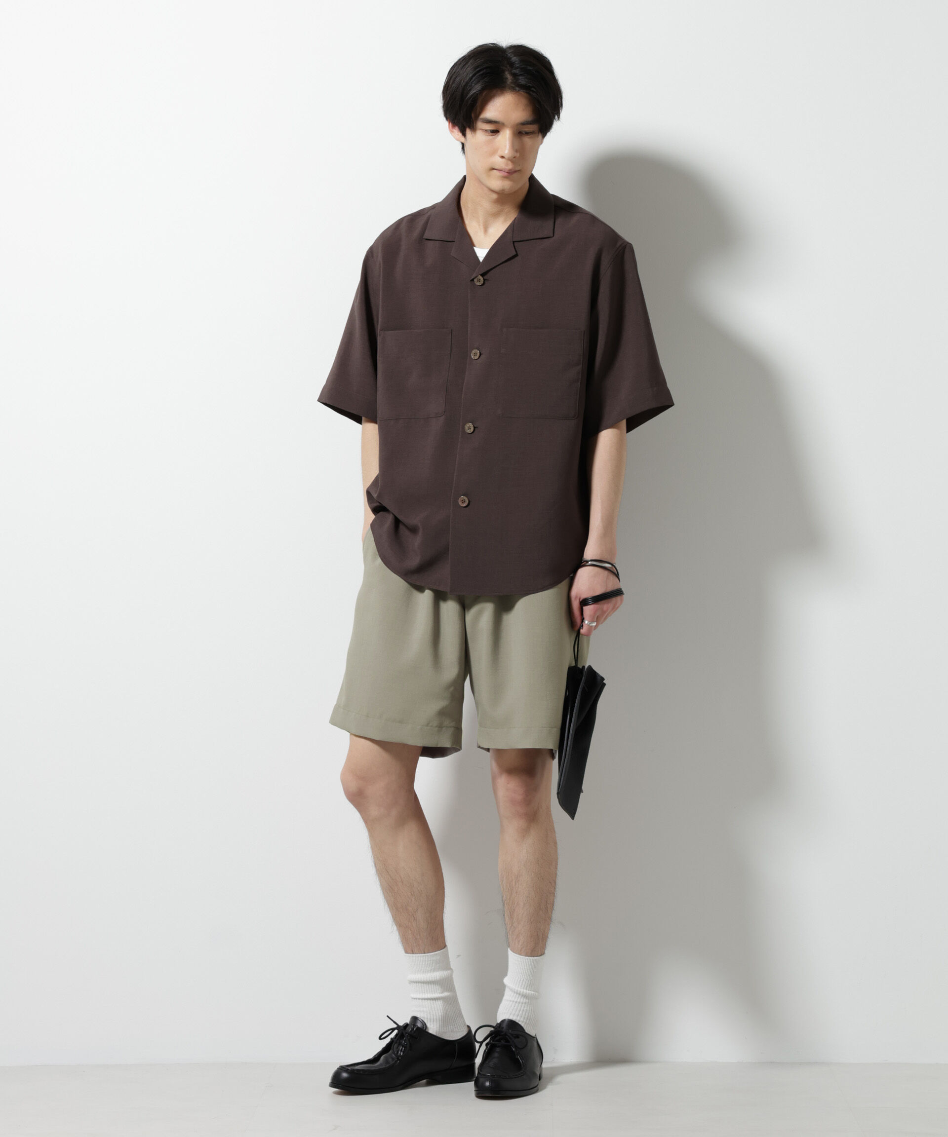 nano･universe「メランジドライイージーショートパンツ（セットアップ可）」|チノ|