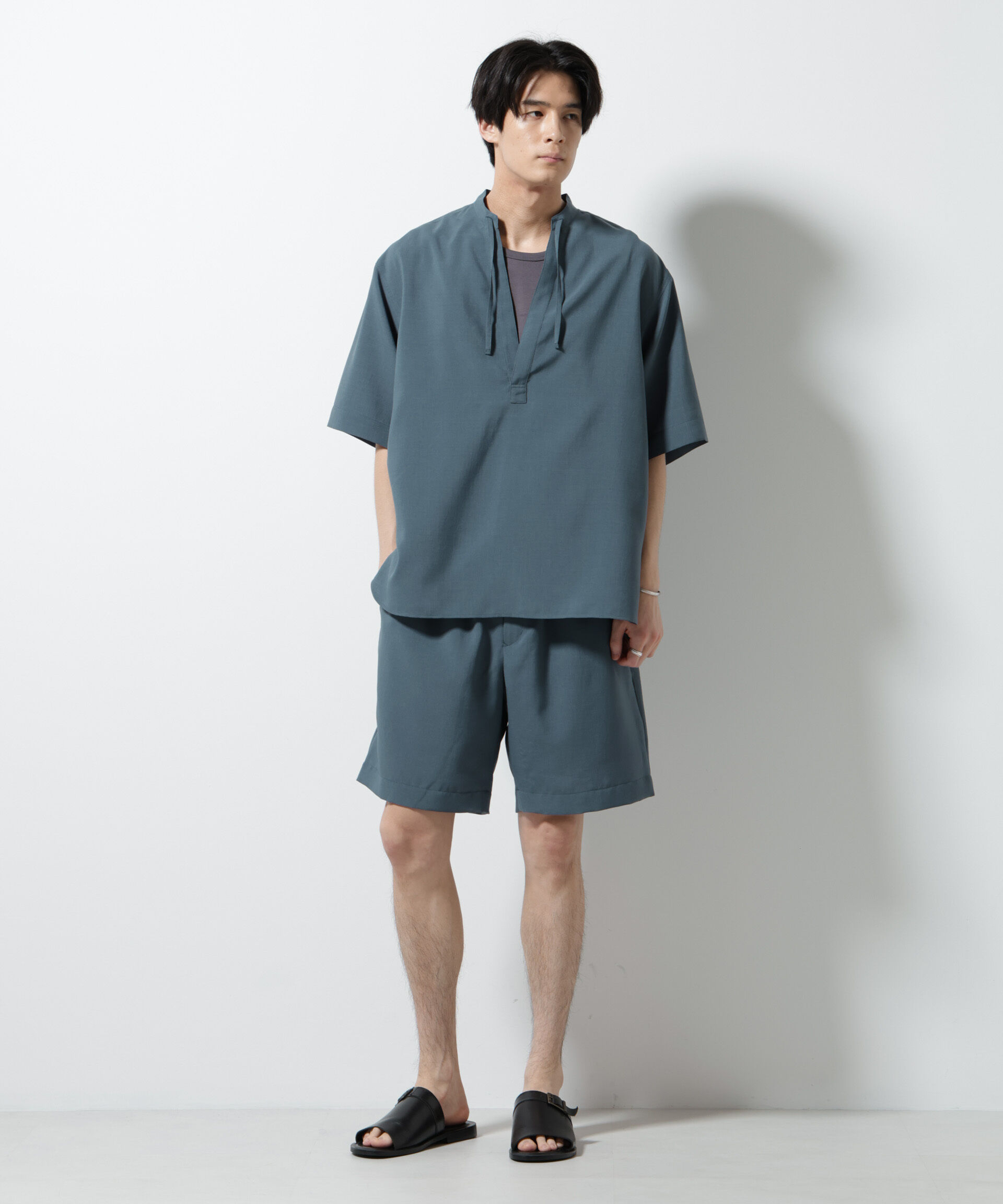 nano･universe「メランジドライイージーショートパンツ（セットアップ可）」|チノ|