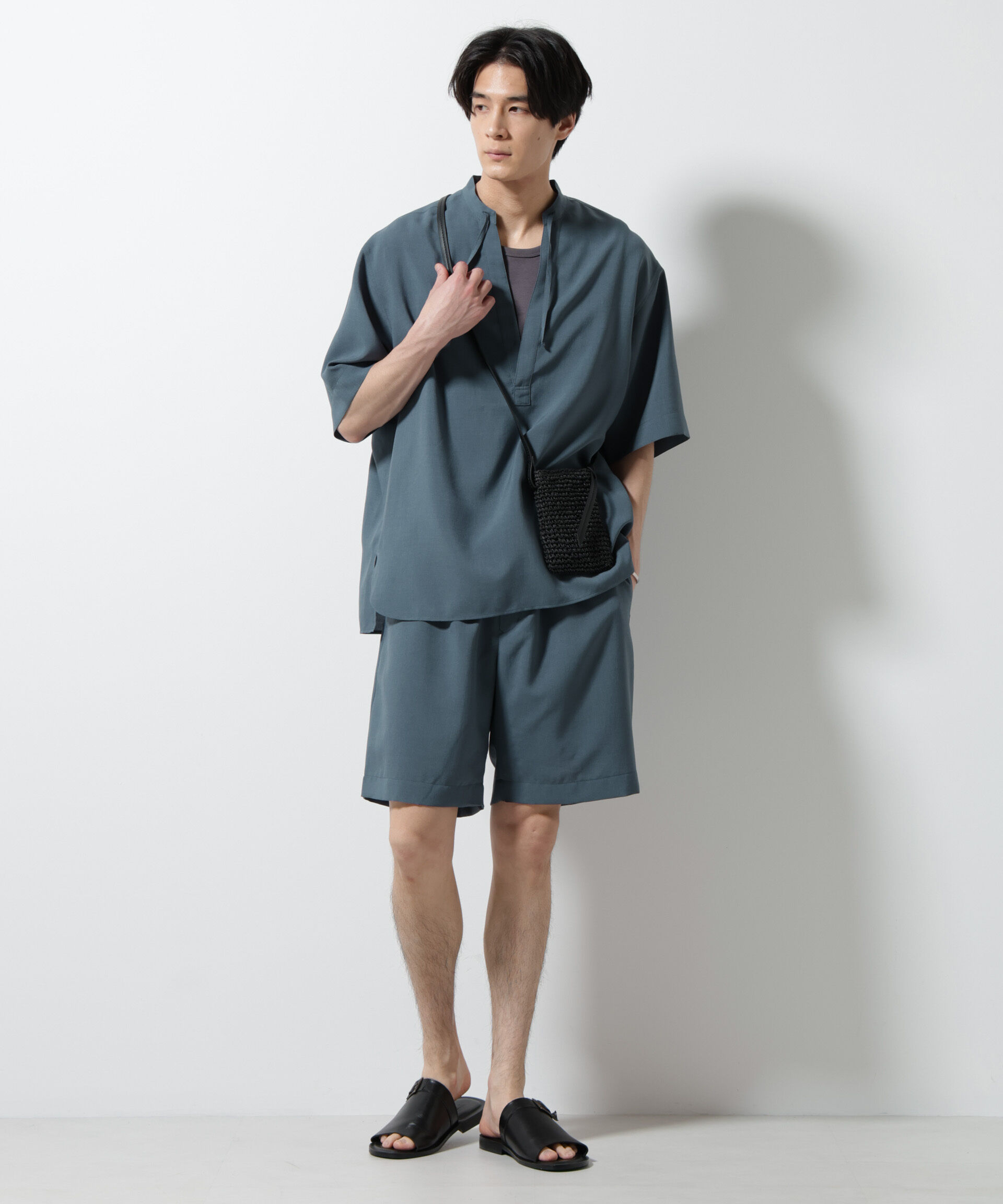 nano･universe「メランジドライイージーショートパンツ（セットアップ可）」|チノ|