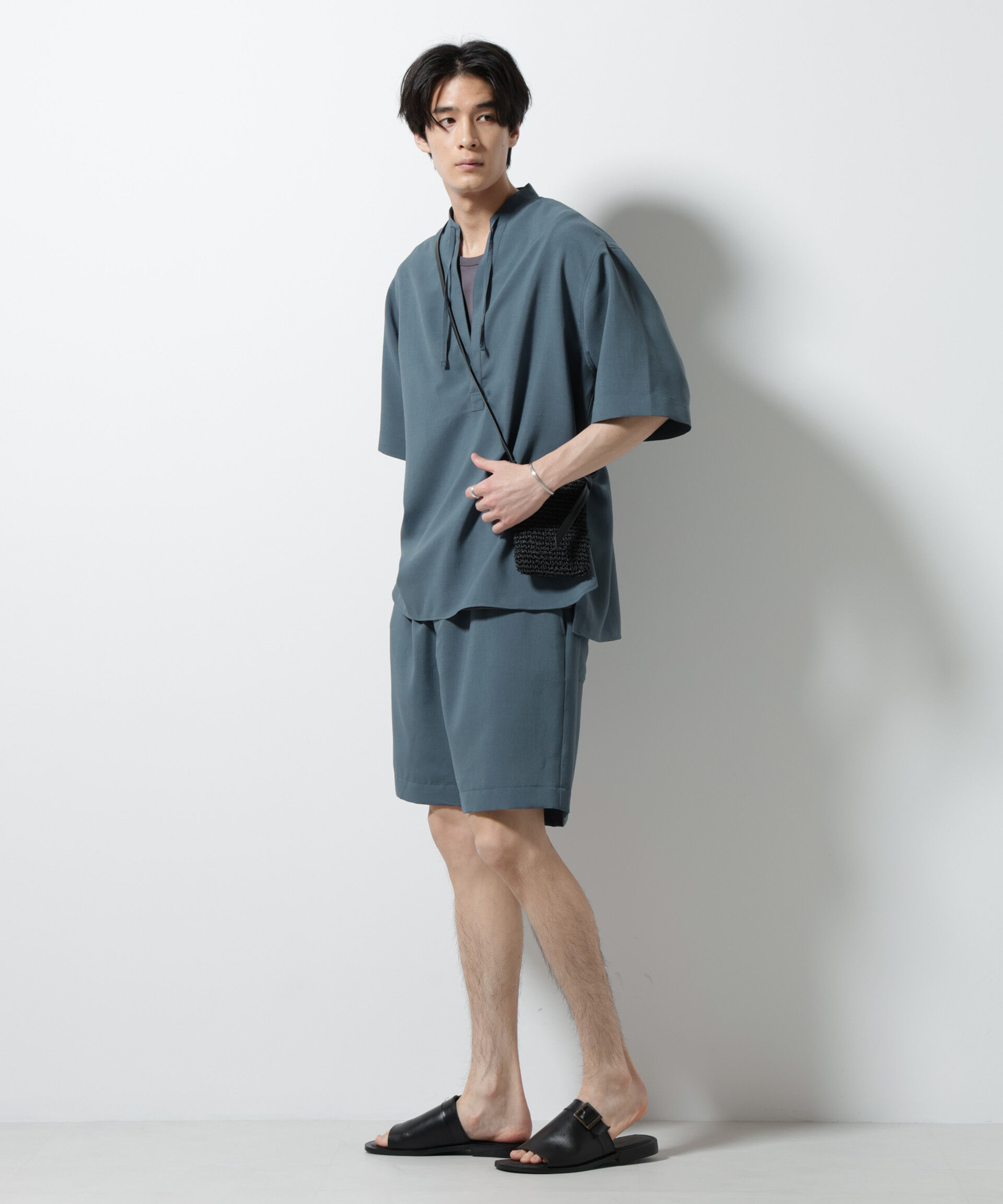 nano･universe「メランジドライイージーショートパンツ（セットアップ可）」|チノ|