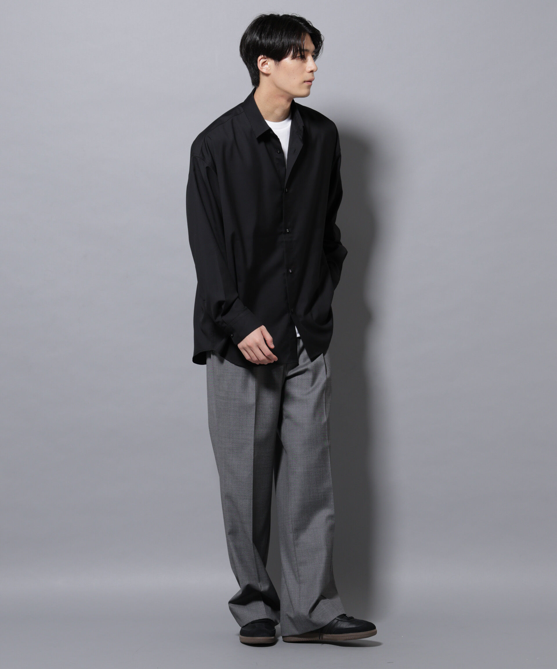 nano･universe「ビッグドレープシャツ 長袖」|シャツ・ブラウス|