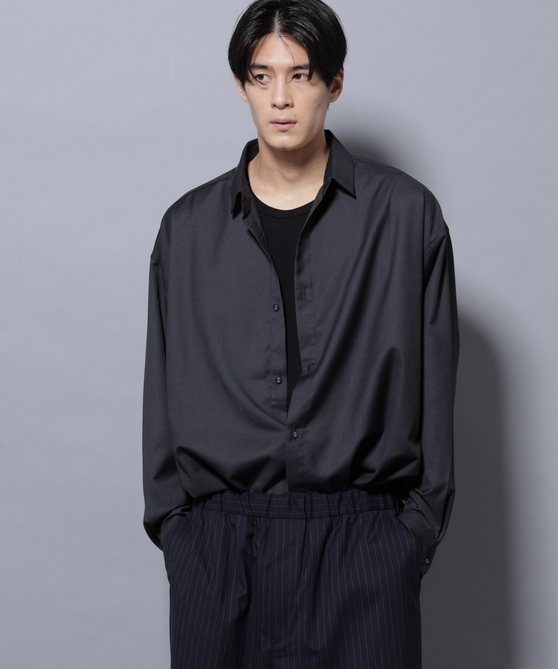 nano･universe「ビッグドレープシャツ 長袖」|シャツ・ブラウス|