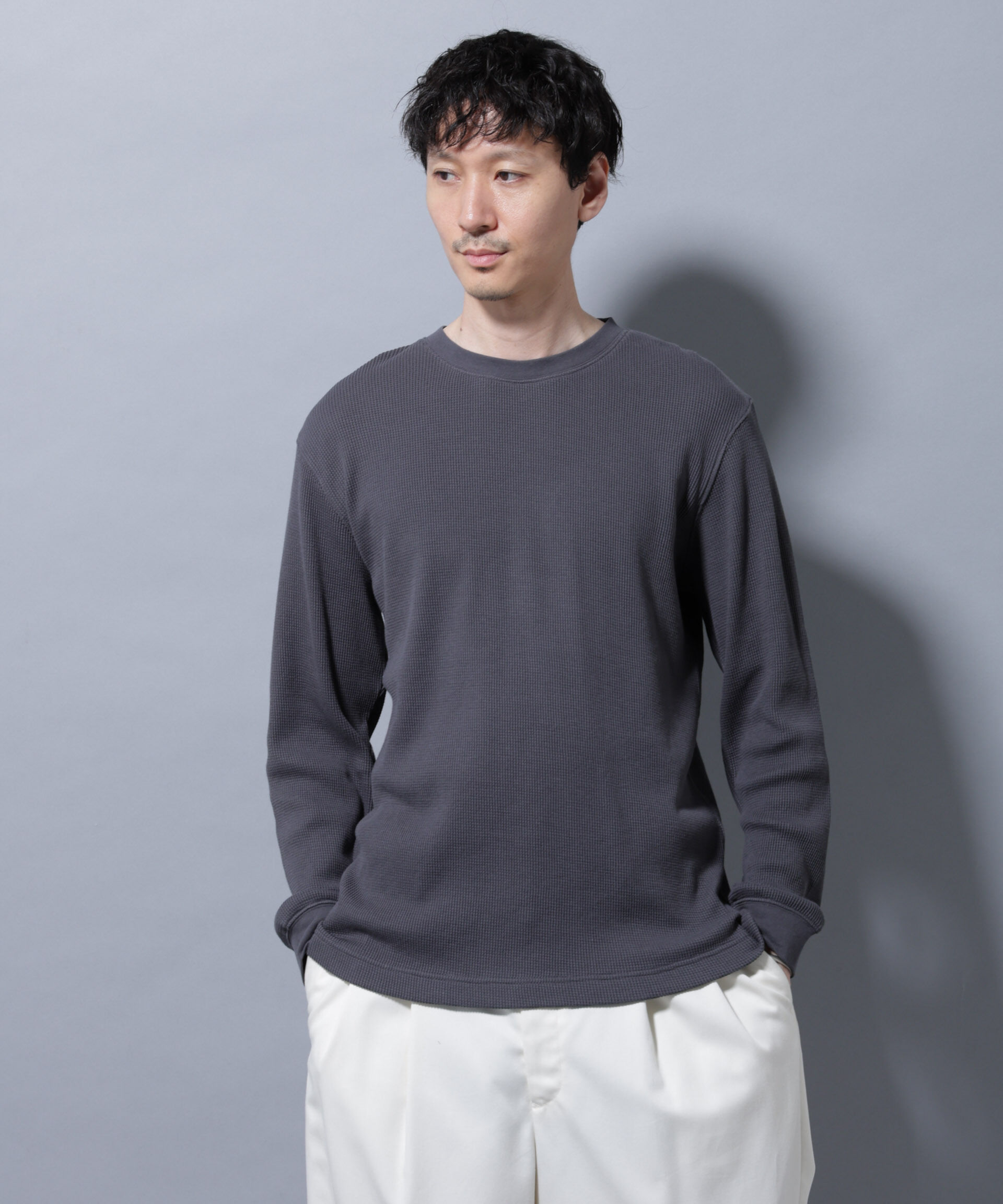 nano･universe「アンチスメルワッフルTシャツ 長袖」|Tシャツ・カットソー|