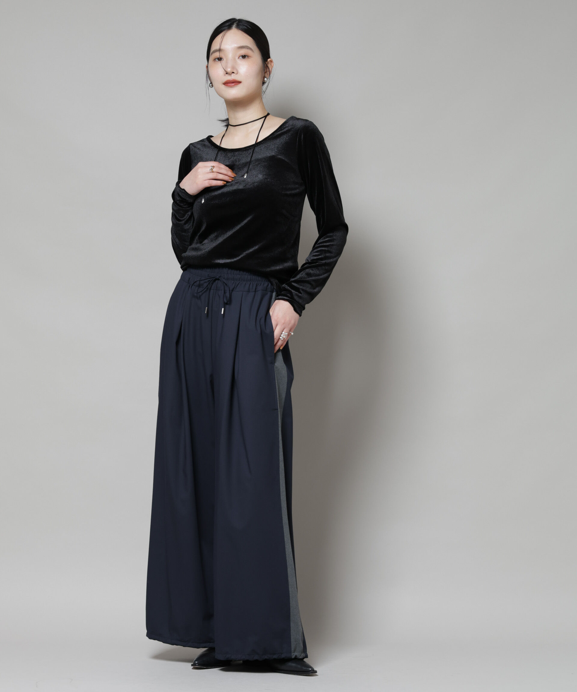 nano･universe「前後2wayベロアカットトップス(セットアップ可)」|Tシャツ・カットソー|