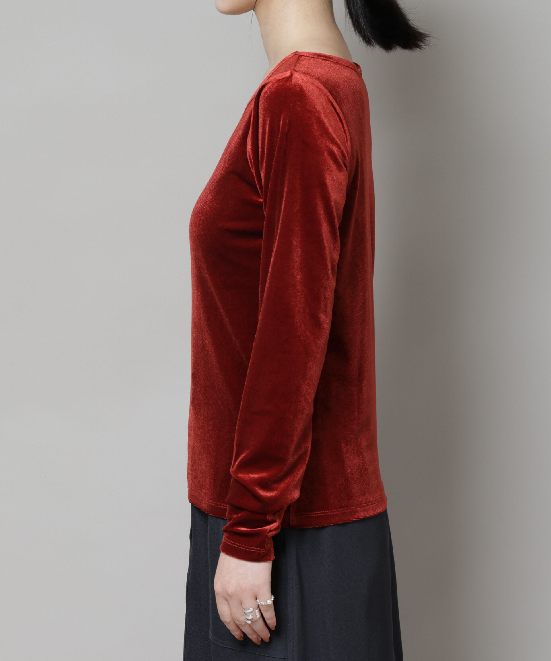 nano･universe「前後2wayベロアカットトップス(セットアップ可)」|Tシャツ・カットソー|