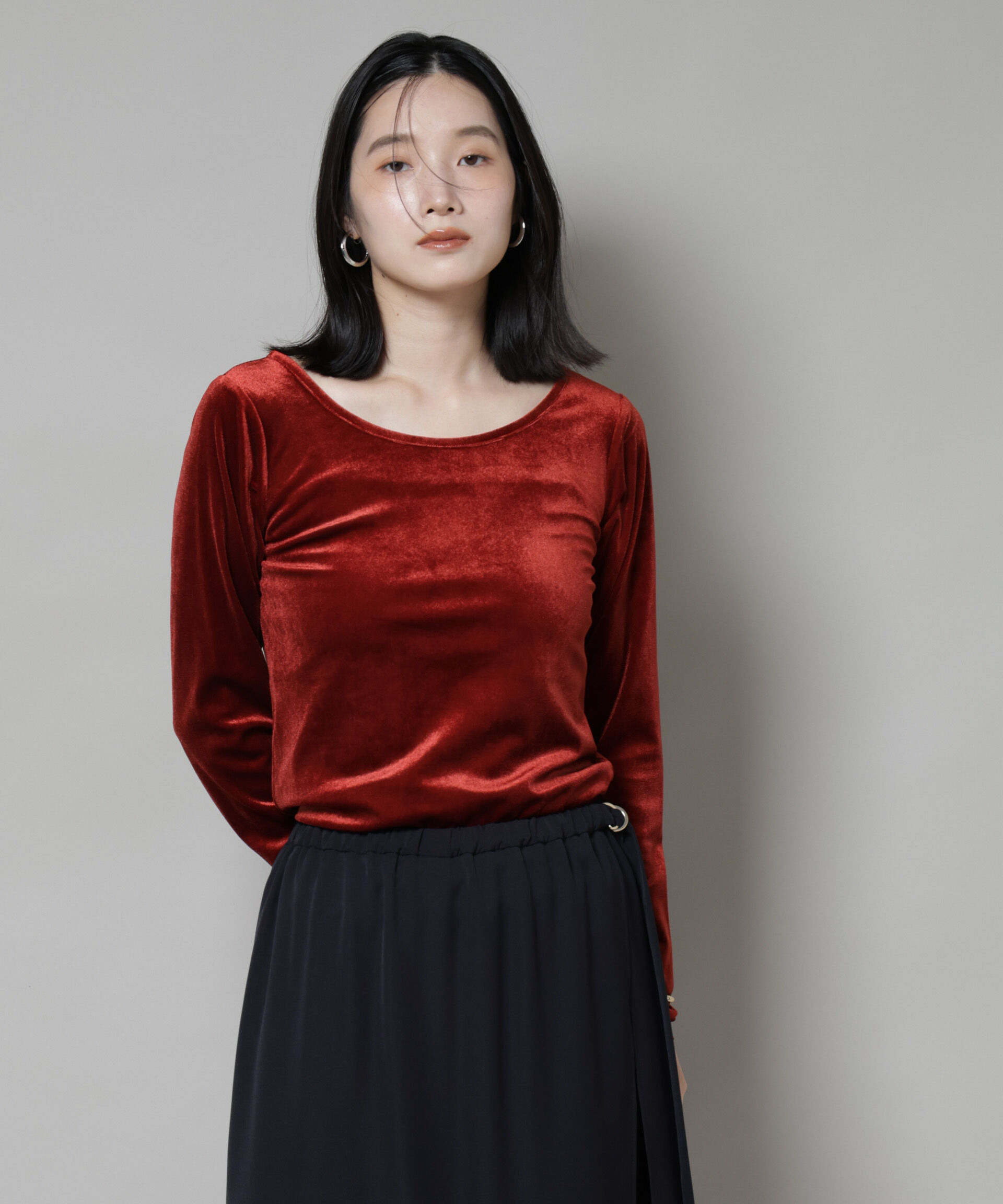 nano･universe「前後2wayベロアカットトップス(セットアップ可)」|Tシャツ・カットソー|