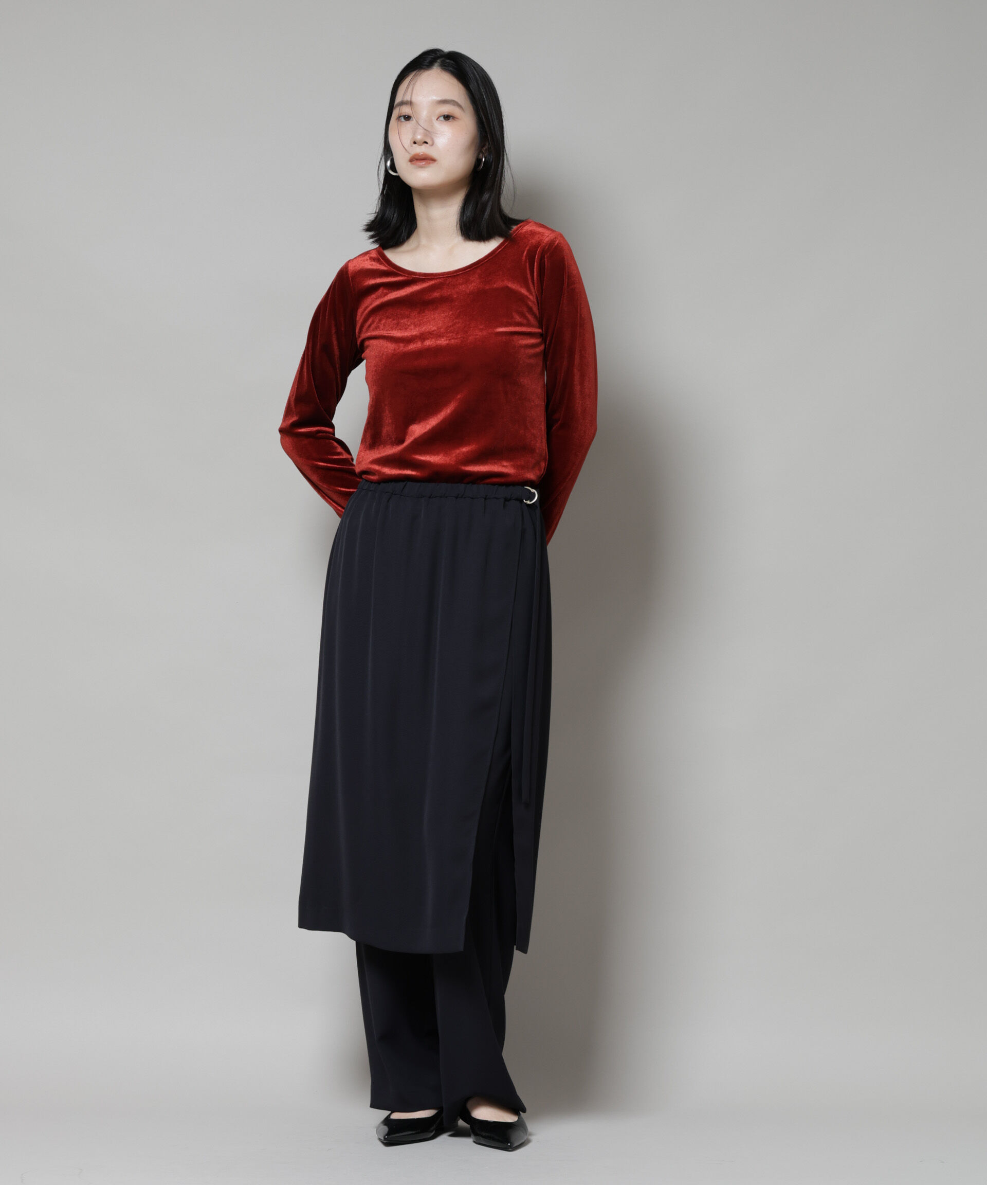 nano･universe「前後2wayベロアカットトップス(セットアップ可)」|Tシャツ・カットソー|