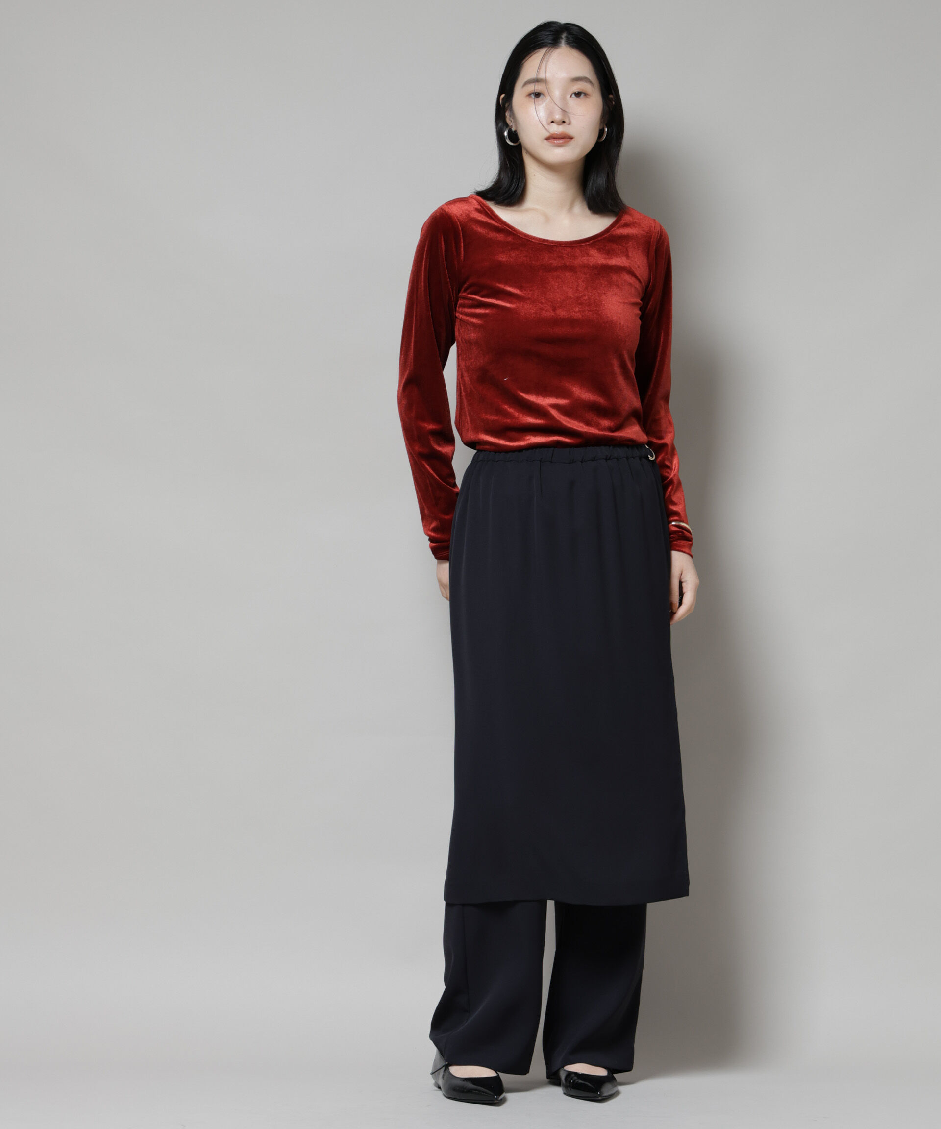 nano･universe「前後2wayベロアカットトップス(セットアップ可)」|Tシャツ・カットソー|