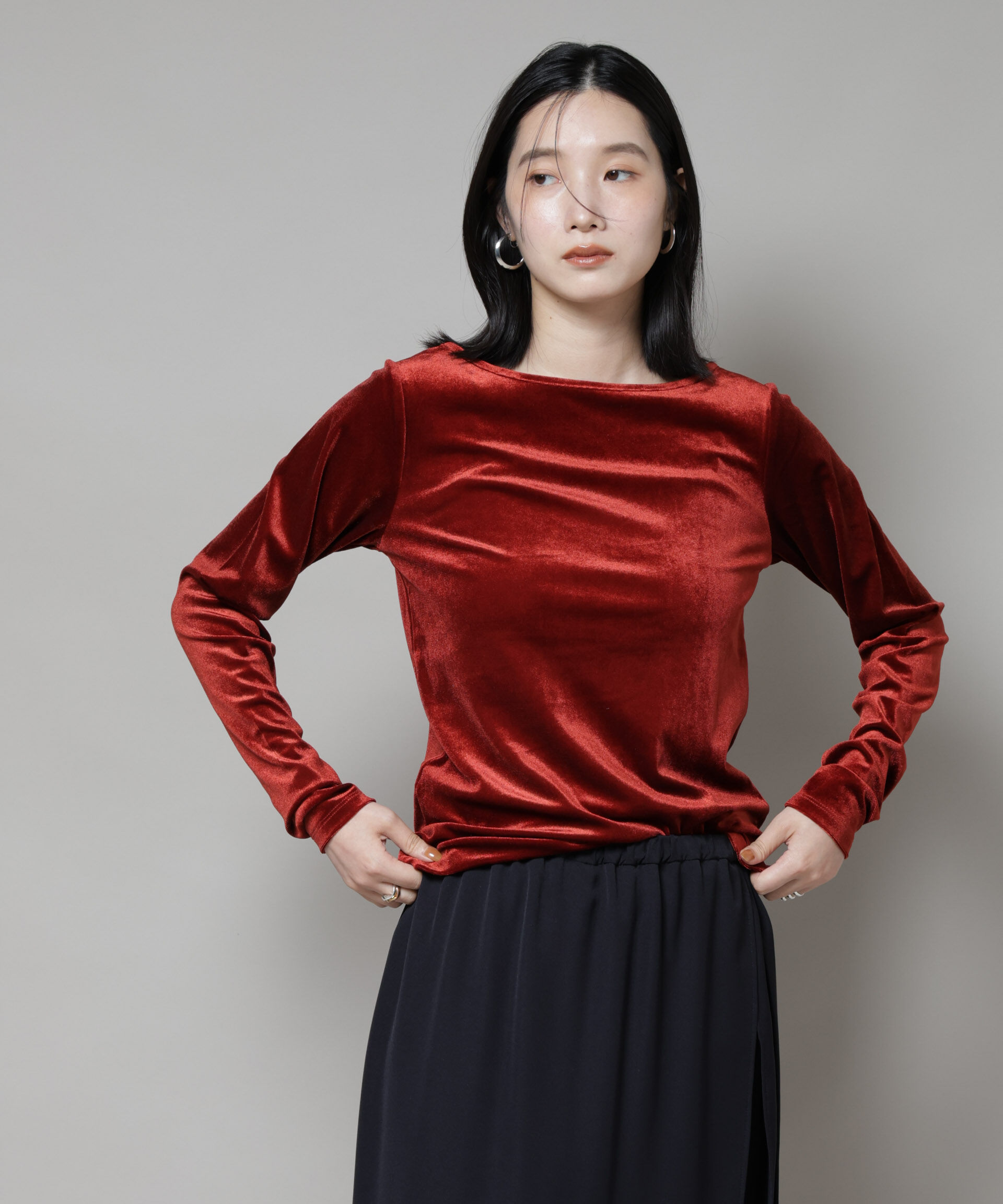 nano･universe「前後2wayベロアカットトップス(セットアップ可)」|Tシャツ・カットソー|