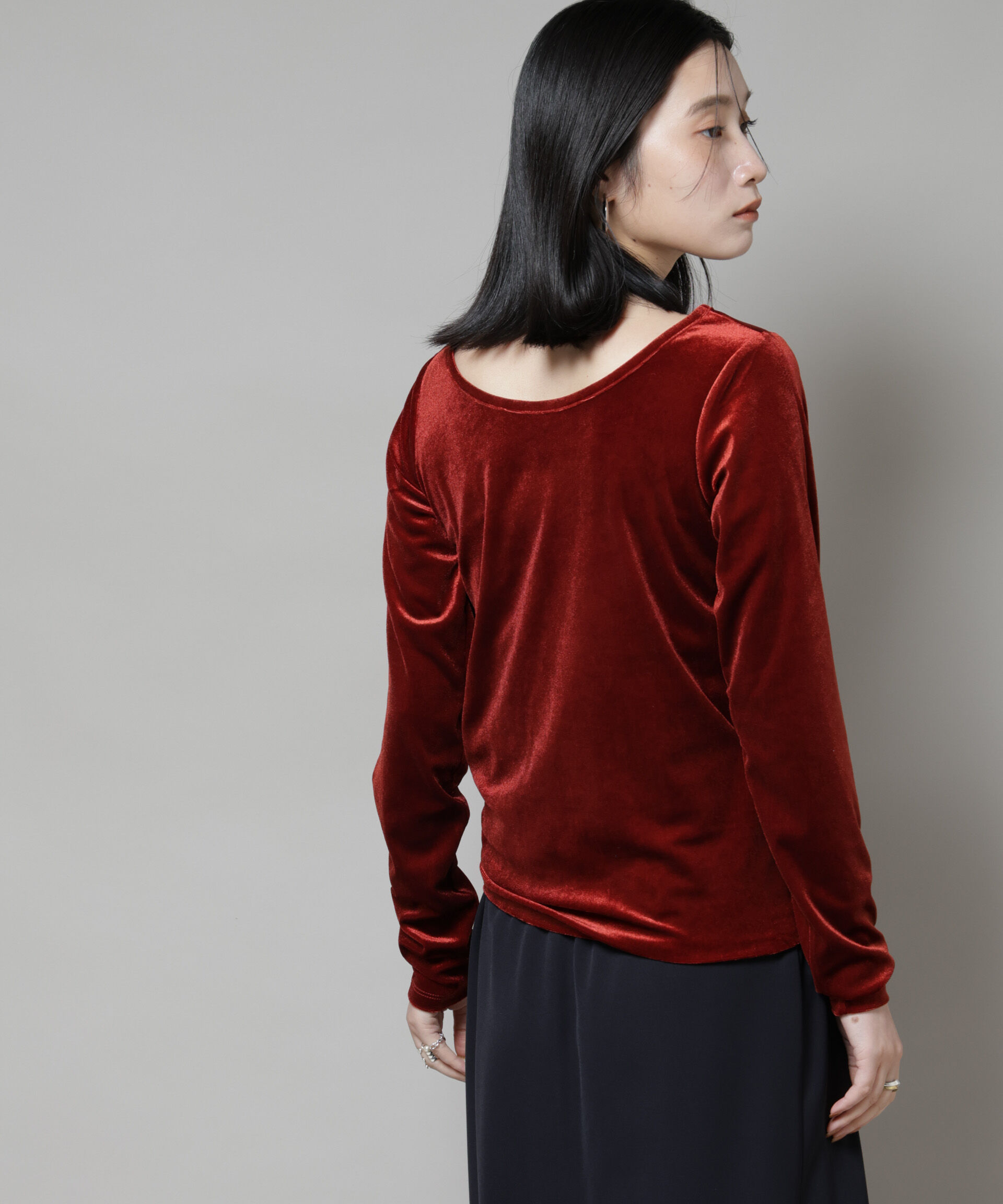 nano･universe「前後2wayベロアカットトップス(セットアップ可)」|Tシャツ・カットソー|