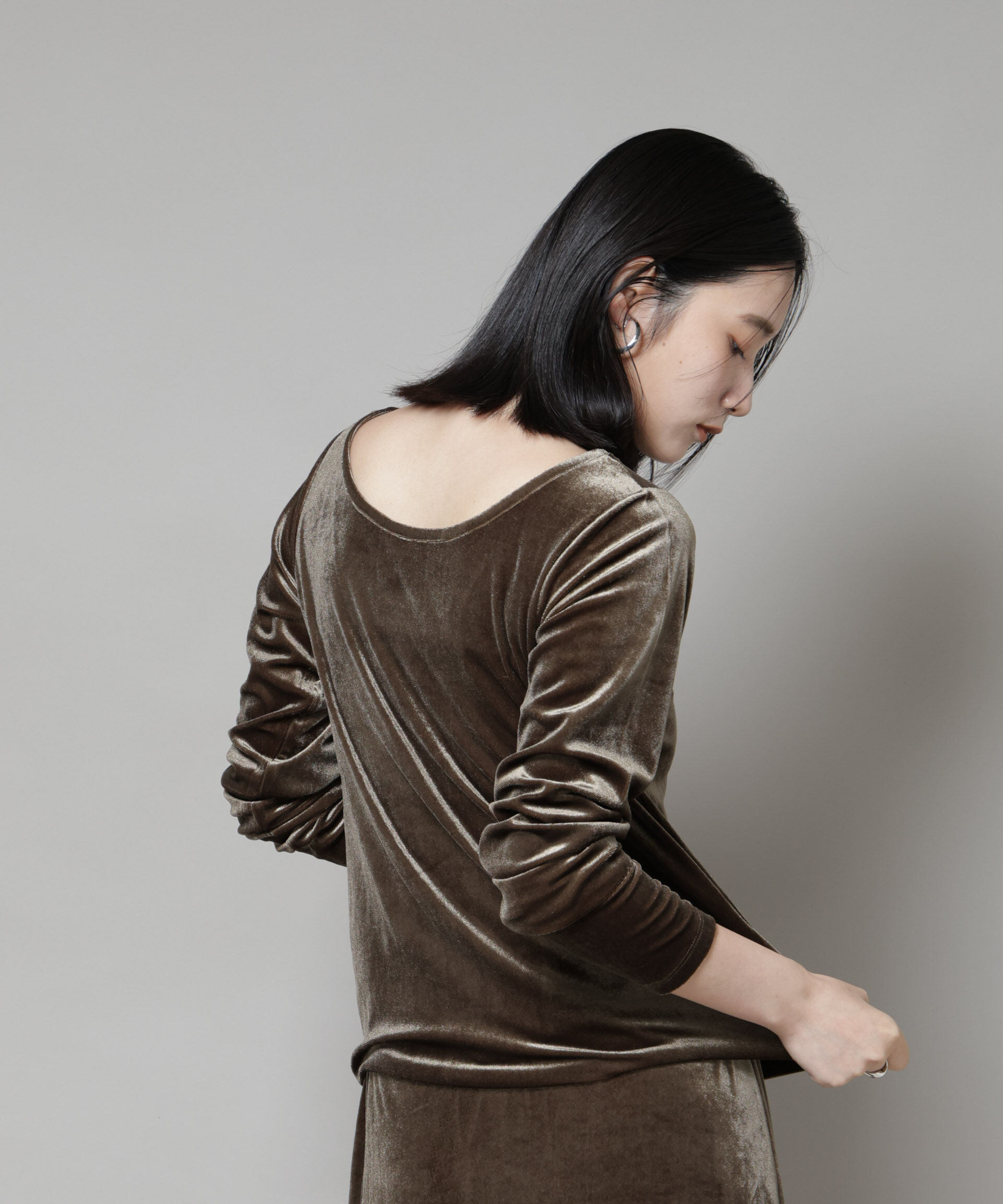 nano･universe「前後2wayベロアカットトップス(セットアップ可)」|Tシャツ・カットソー|