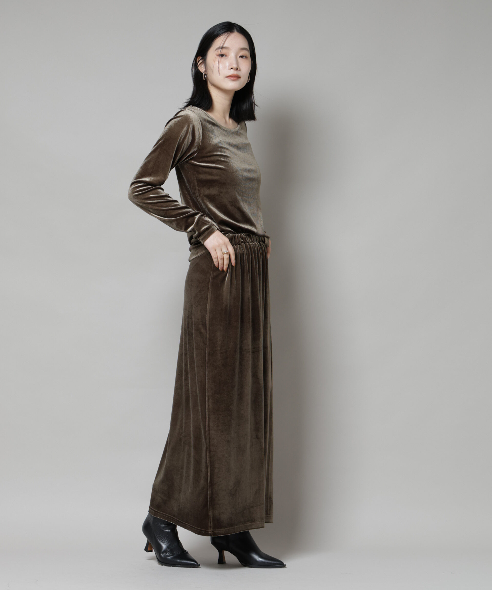 nano･universe「前後2wayベロアカットトップス(セットアップ可)」|Tシャツ・カットソー|