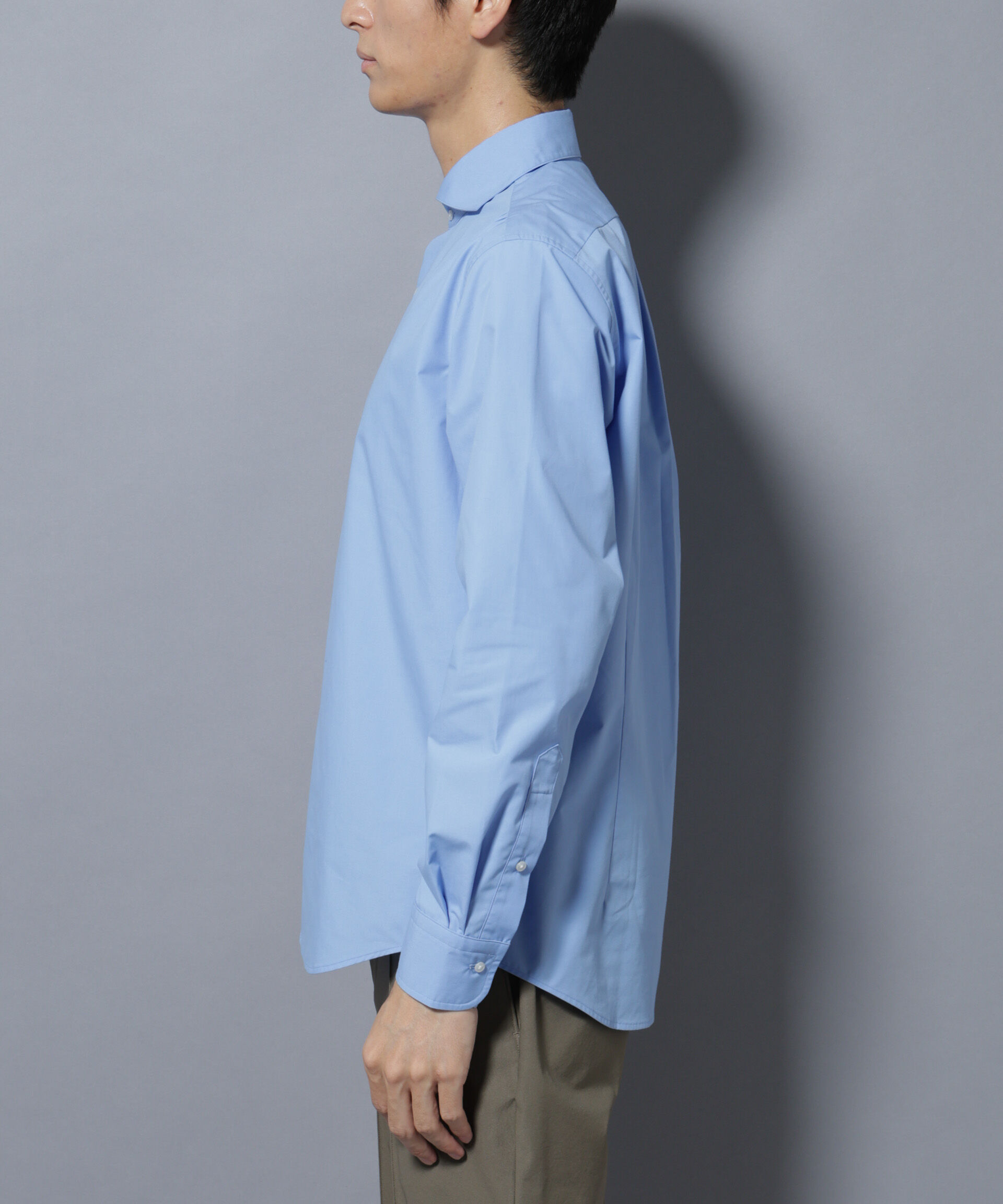 nano･universe「「N shirt」Anti Soaked(R)汗染み防止ホリゾンタルカラーシャツ長袖」|シャツ・ブラウス|