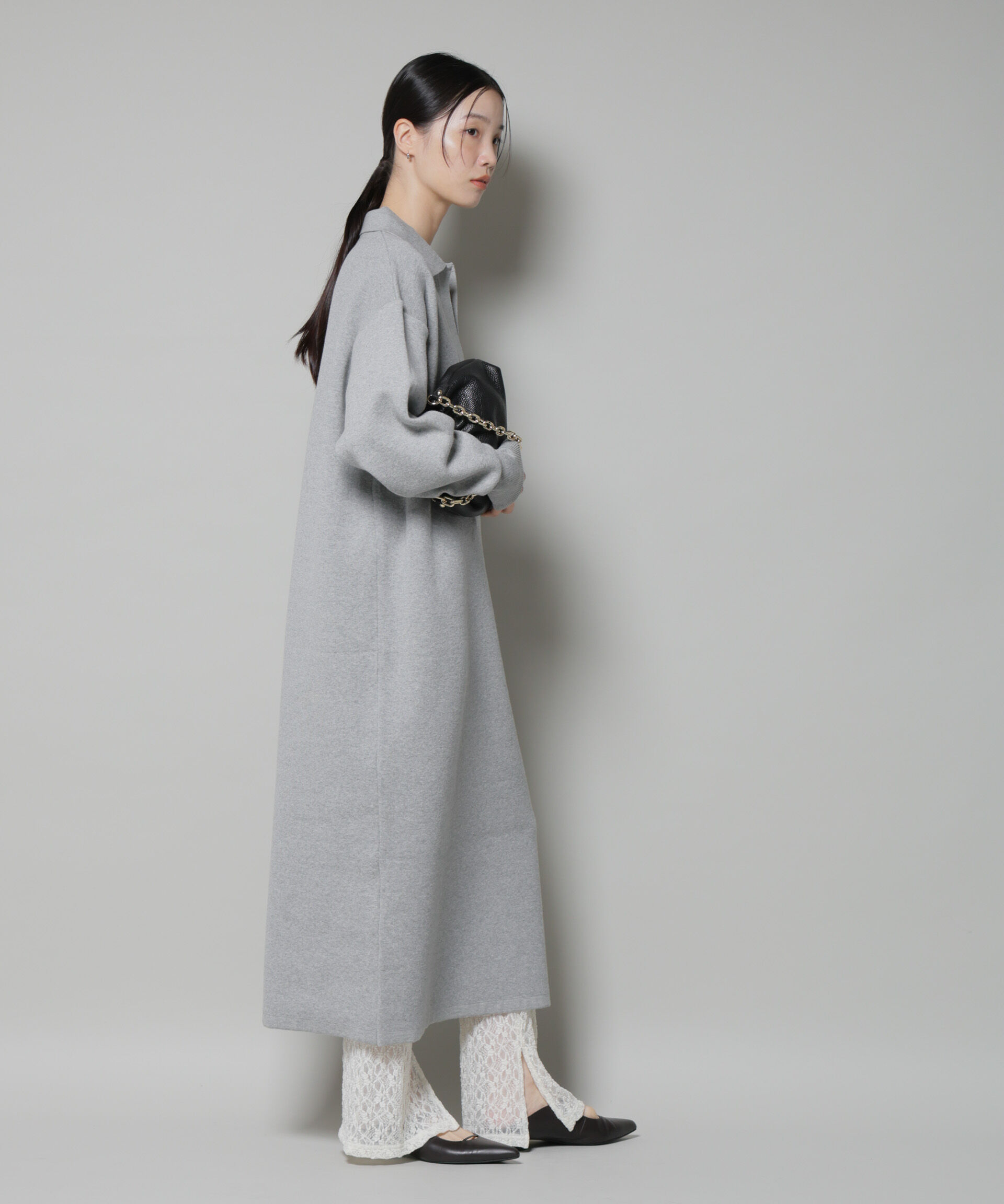 nano･universe「スウェットライク衿付きスキッパーニットワンピース」|ワンピース|