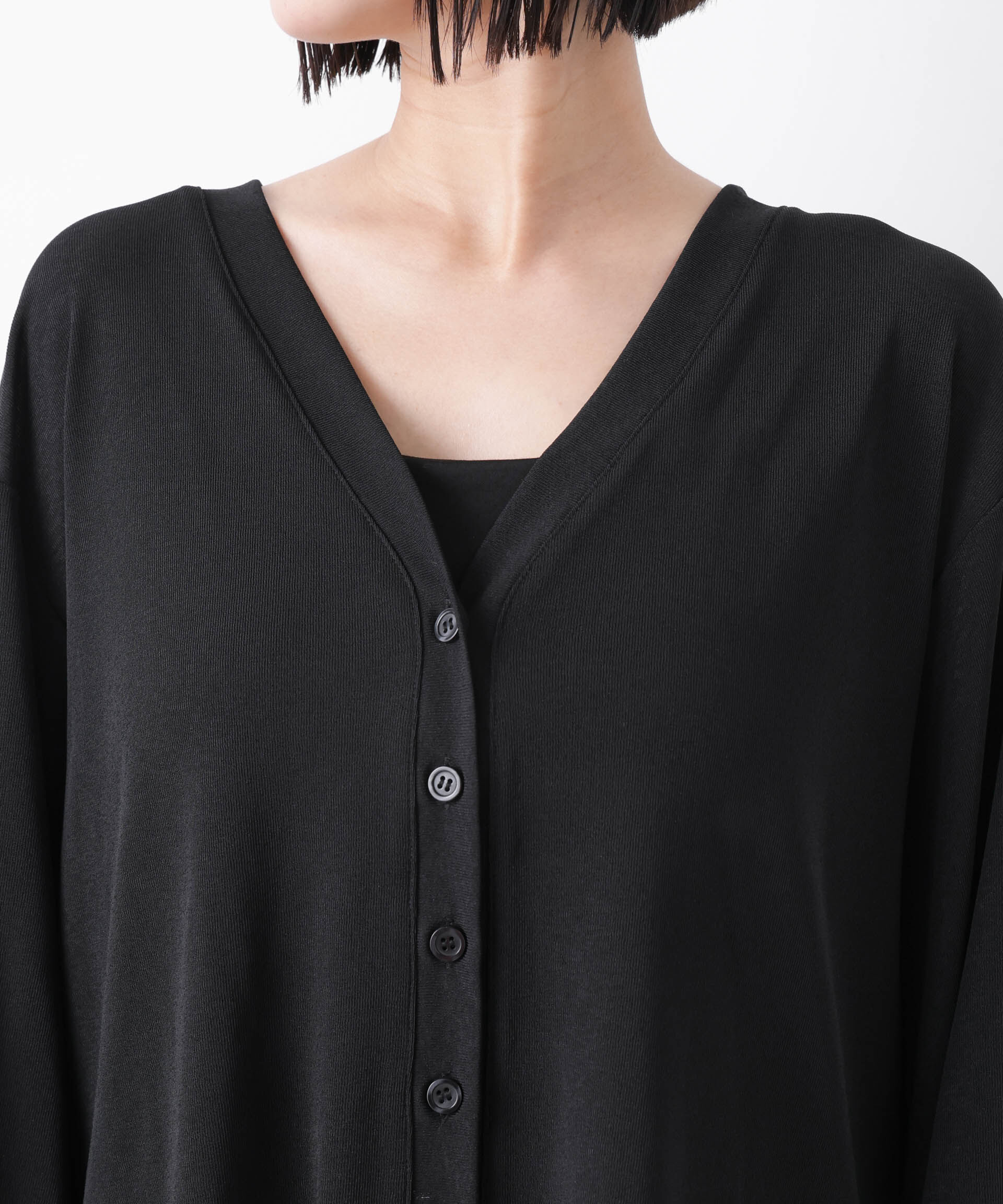 nano･universe「シアーカットVネックカーディガン」|Tシャツ・カットソー|